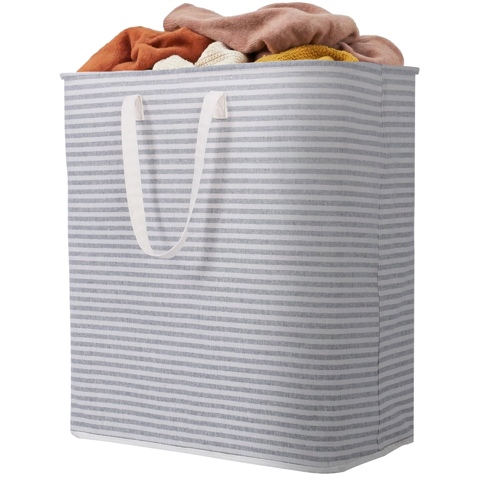Lifewit 1 Pack Laundry Hamper Large Collapsible Laundry Baskets, Freestanding Waterproof Clothes Hamper with Easy Carry Handles in Laundry Room Bedroom Bathroom College Dorm, Grey, 100L