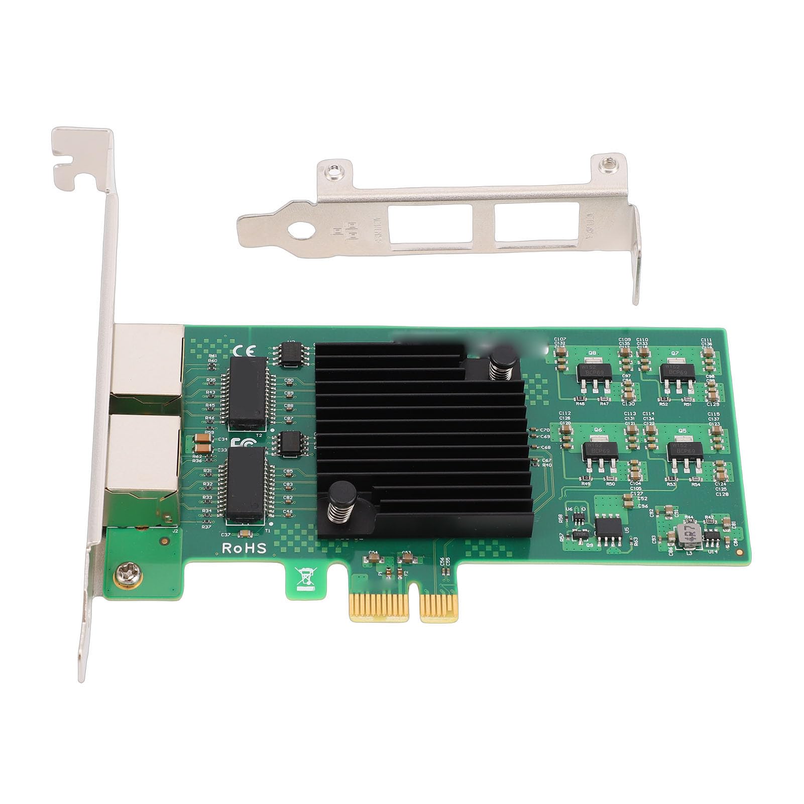 Karta Sieciowa Gigabit Ethernet PCI Express X1, Dwuportowy RJ45 z Chipsetem 82574L, Adapter 10/100/1000Mbps Zapewniający stabilną wydajność, Obsługuje Ramki Jumbo PXE DPDK ISCSI dla Komputerów