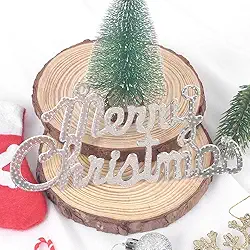 3/6 peças, placa de carta de Feliz Natal, artesanato, acessórios de decoração de casa, enfeites de pendurar, presente de decoração de Natal Navidad (prata-3 peças)