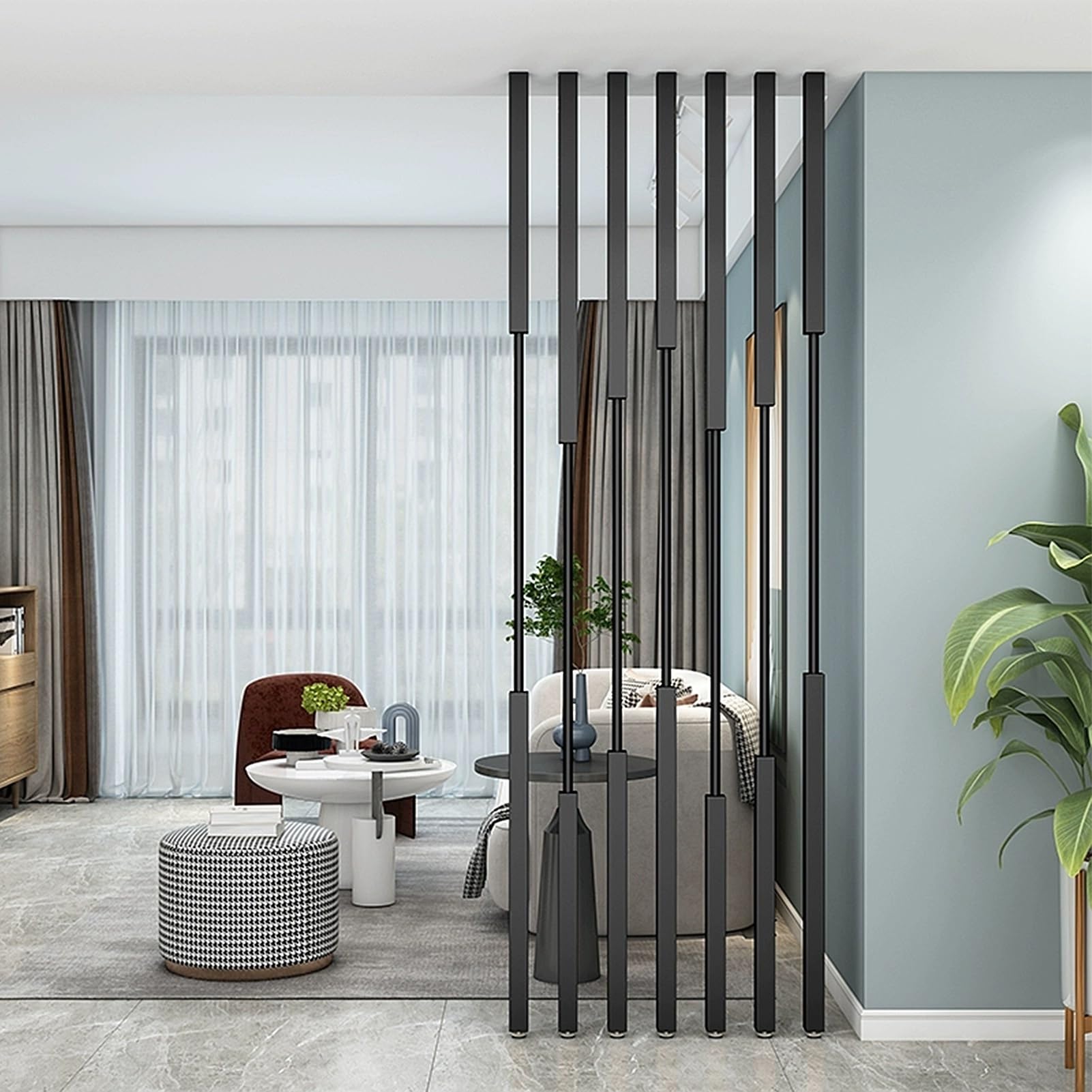 Séparateur d'espace réglable pour créer un coin bureau dans le salon