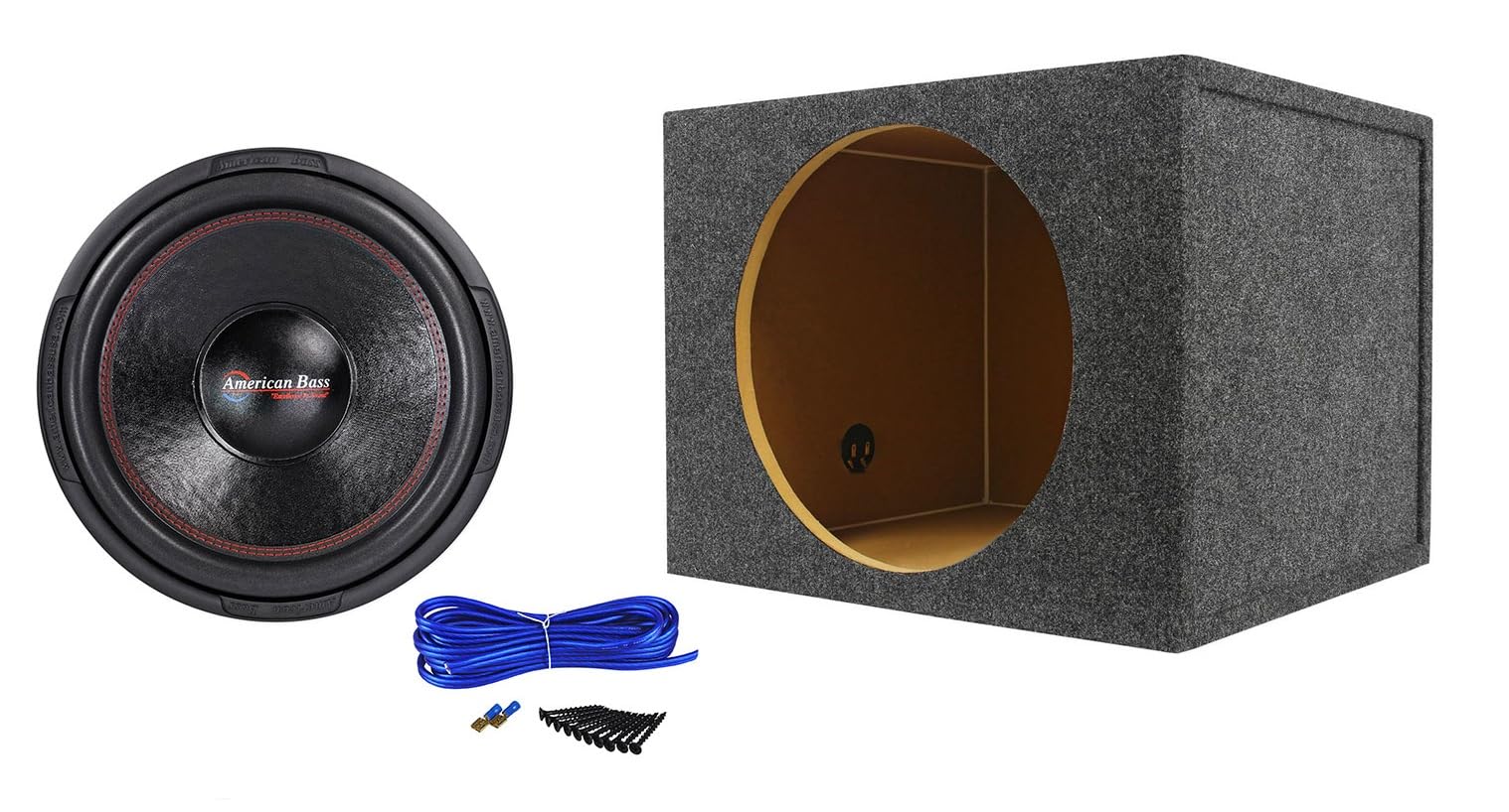 Audiosavings Bundle: XD-1544 2000w 15" Car Subwoofer Bundle with Rockville RSQ15 Single 15" Sealed Car Subwoofer Enclosure Sub Box &amp; Sub Box Enclosure Installation Kit (3 Items)