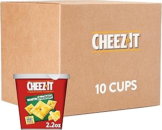 Cheez-It Baked Snack Cheese Crackers in a Cup, White Cheddar, Single Serve, 2.2 oz(Pack of 10)
