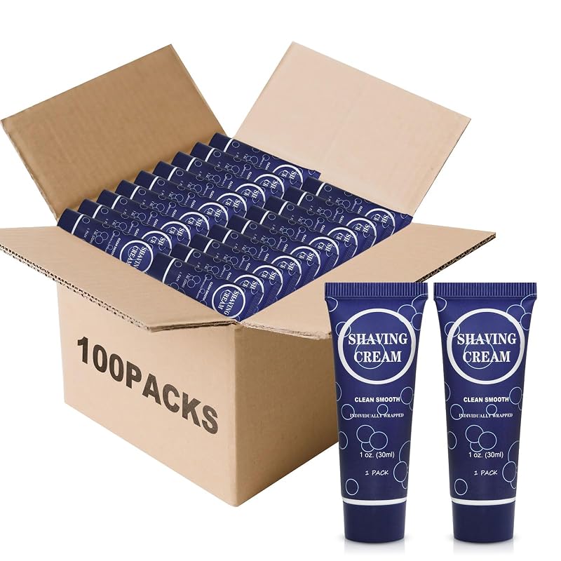 Creme de barbear para viagem RSQAZQ, sachês individuais, pacote com 100