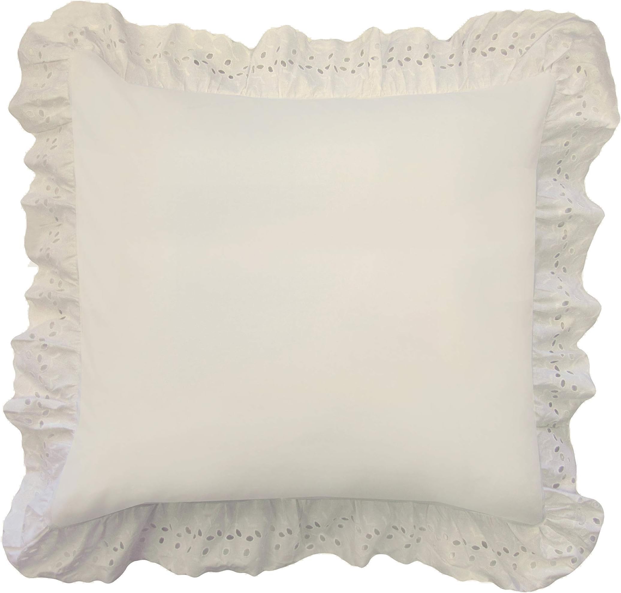 Fresh Ideas Eyelet Ruffle Pillow Sham, Ivory