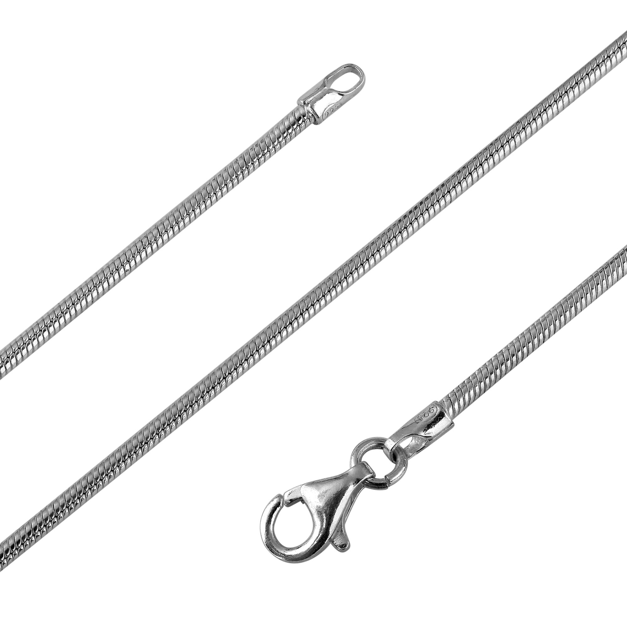 Schlangenkette 925 Silber Kette Damen Halskette 1,6 mm 101023-0 | Silberkette in den Längen 42 45 50 60 70 80 90 cm verfügbar