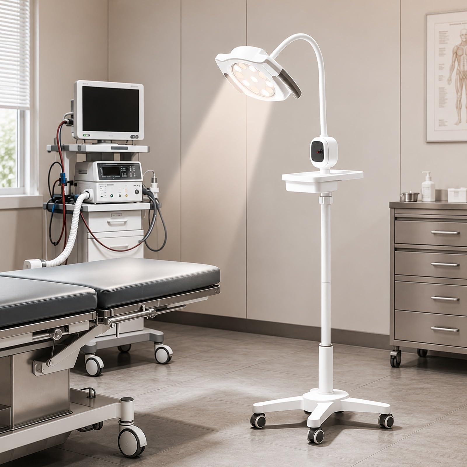 Lampada da Visita a LED da 12W (luce Chirurgica Senza Ombre), per Ginecologia, Ambulatori, Stomatologia e Otorinolaringoiatria