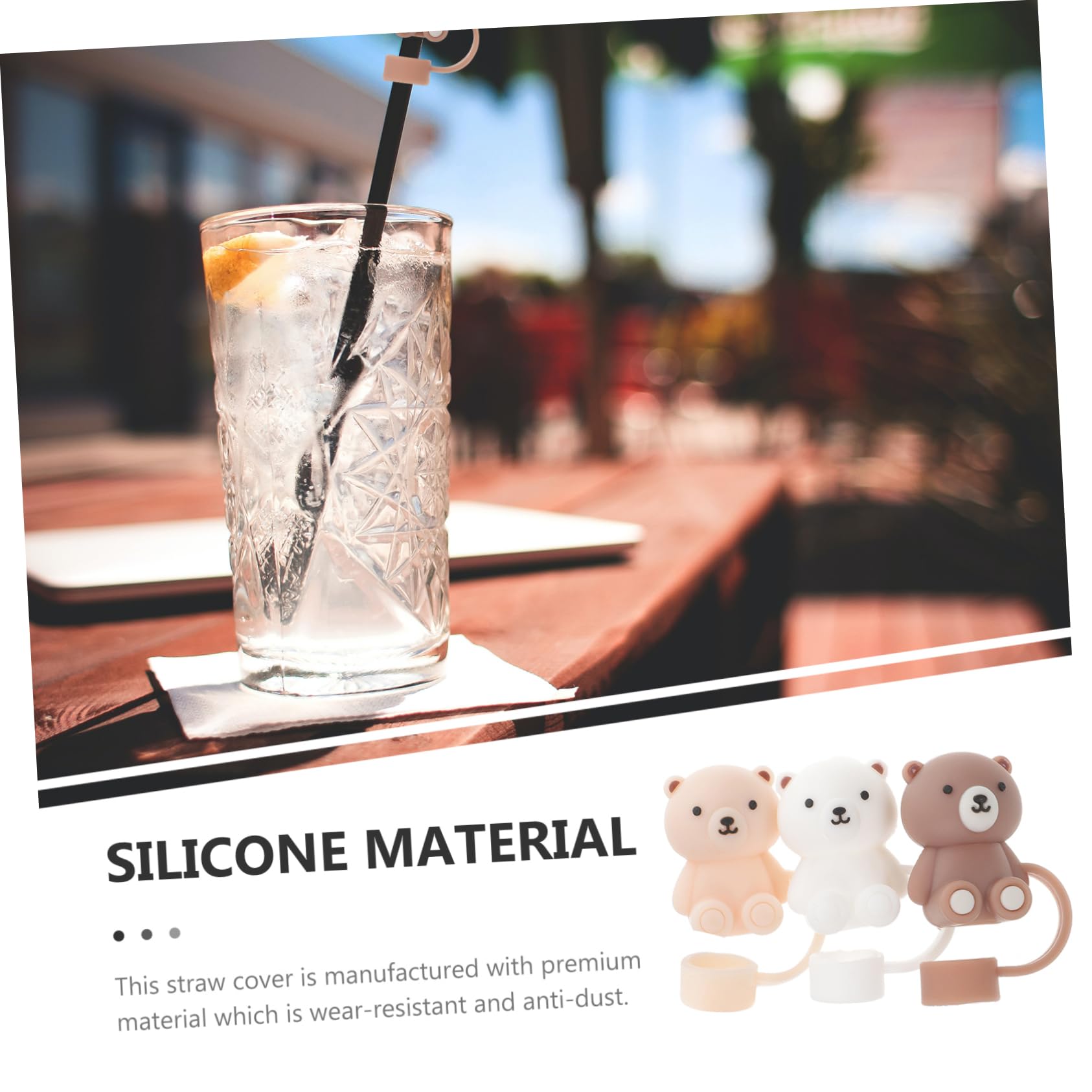 PRETYZOOM 6stücke Silikon Strohhalm Hüllen Mit Cartoon Bären Wiederverwendbare Silikon Strohdeckel Für Getränke Für Partys Picknicks Und Täglichen Gebrauch