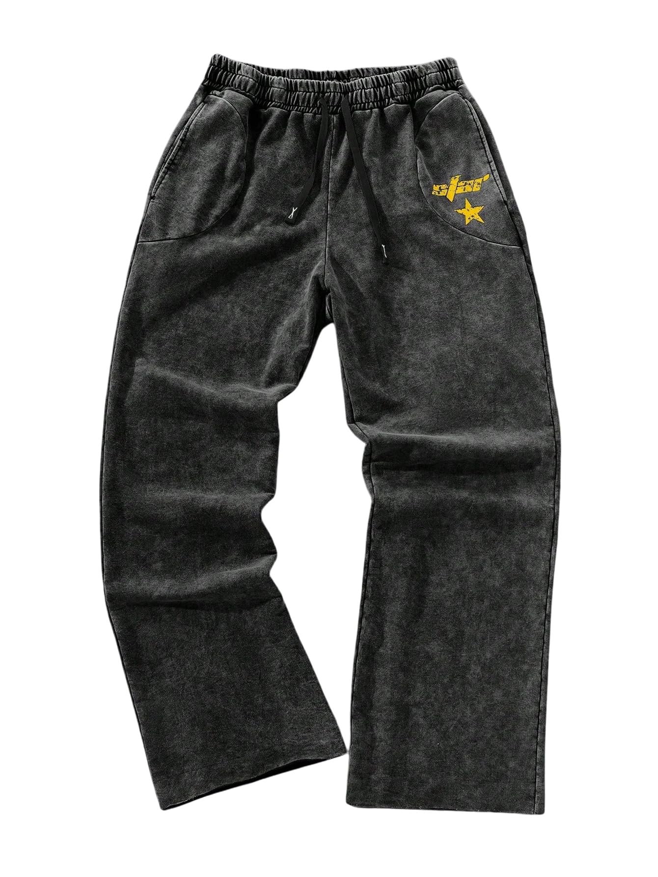 Men's Y2k Baggy Sweatpants Straight Leg Drawstring Elastic Waist Hip Hop Casual Pants Streetwear