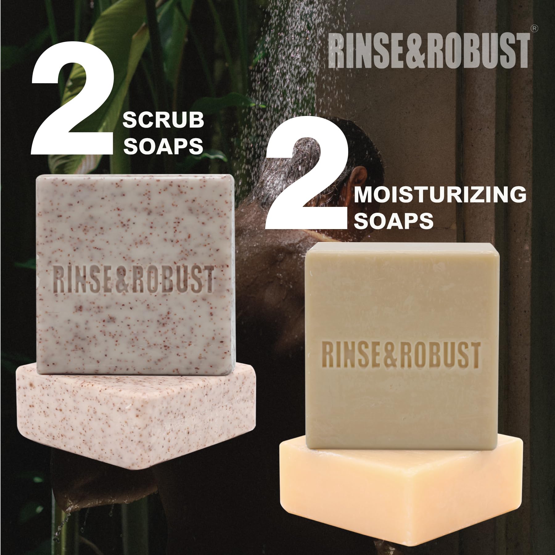 Rinse & Robust Natural Exfoliating Bar Soap for Men
