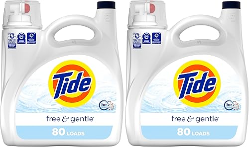Miniatura 18 de Tide Free & Gentle HE - Detergente líquido para ropa, sin fragancia, 1.06 L (25 cargas) - El embalaje puede variar