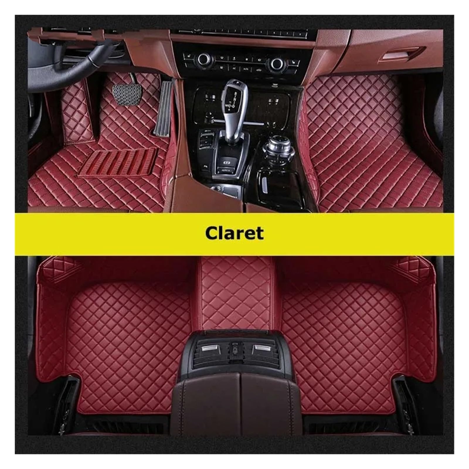 Tapis Sol Voiture Tapis De Sol Auto pour Peugeot 508 Berline 2010-2023 Tapis sur Mesure(Claret,2010-2018 508)