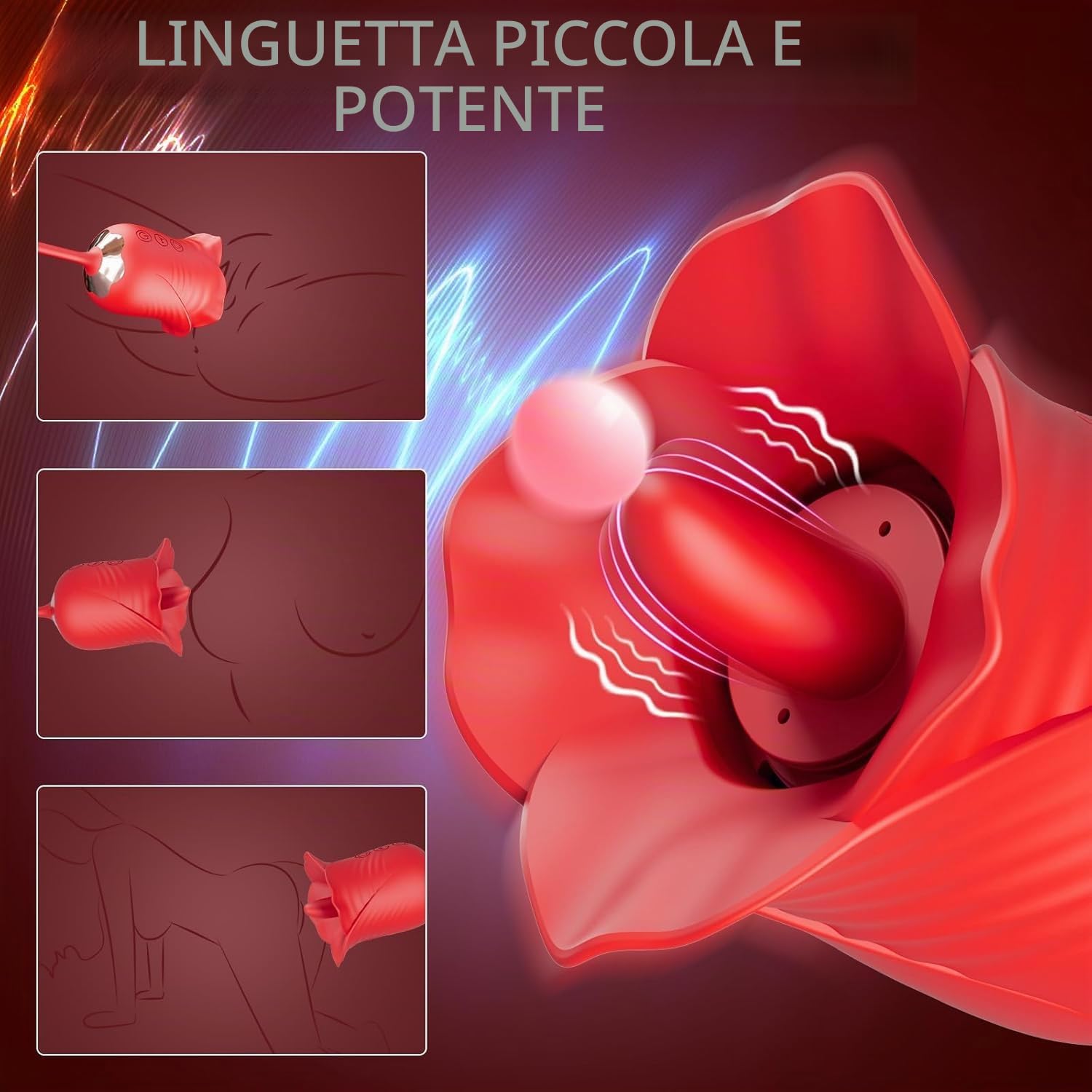 Vibratoreper Donna Dildo Vibratore Sex Toys Ventosa che il Clitoride Sessuale che lecca la Lingua Stimolazione Sessuale del Clitoride con 8 Aspirazioni 5 Modalità di lingua Sex Toy Vibratori Pinze