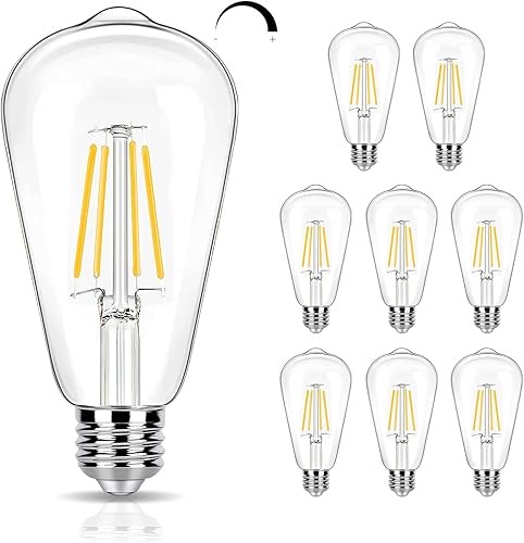 Miniatura 8 de Paquete de 16 Bombillas LED Edison Equivalente a 40W, Bombilla de Filamento LED Regulable de 4W, Bombilla de Luz ST19 5000K Luz de Día, 450LM E26