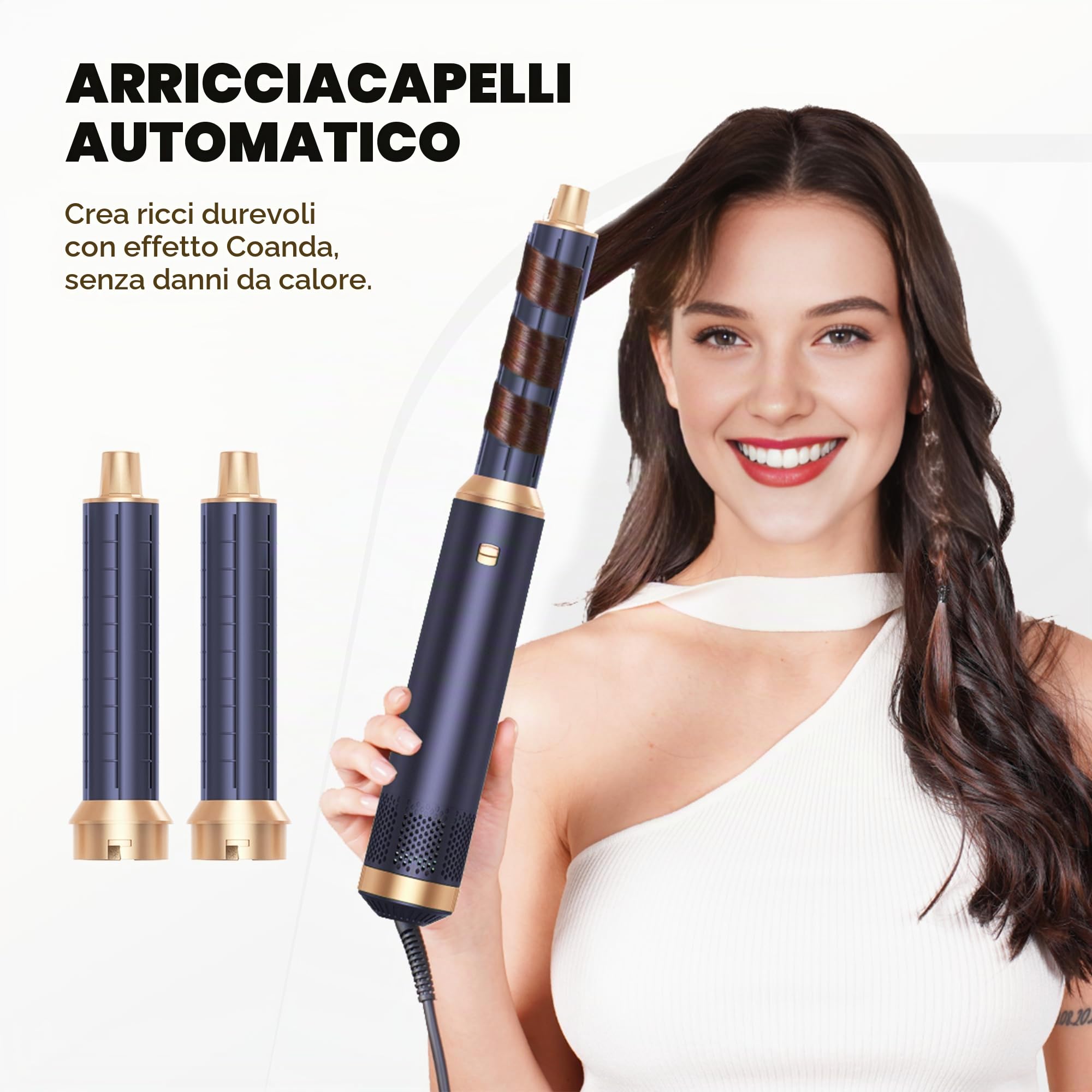 Asciugacapelli 5 in 1 Airstyler 5 in 1 Hairstyler 5 in 1 Multifunzione Phon Capelli,Spazzola Asciugacapelli Per Dare Volume Ai Capelli, Lisciare, Arricciare, Ioni Air Curler Brush,per Capelli