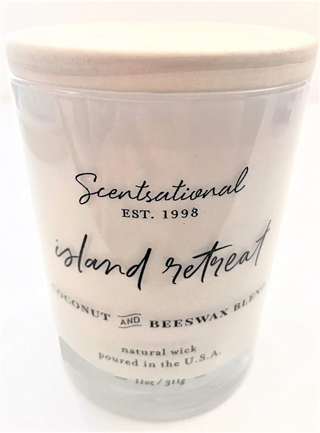 Natural Coconut + Beeswax Scented Candle Island Retreat in