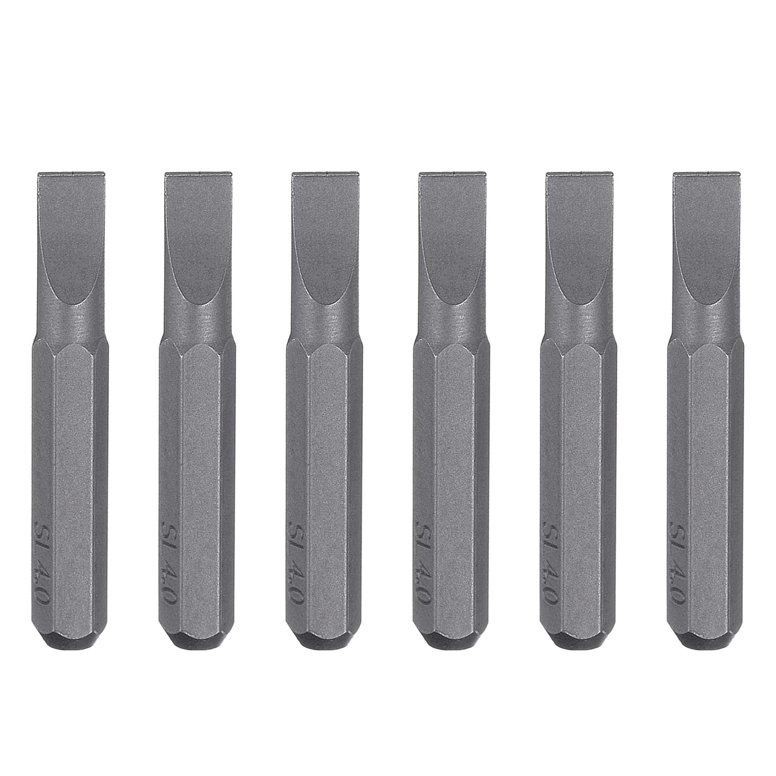 sourcing map 6pcs SL4.O Slotted Screwdriver Bit 5/32" Hex Shank 28mm Length S2 Steel Magnetic Flat Head Screw Driver Bit for Electric Precision Repair