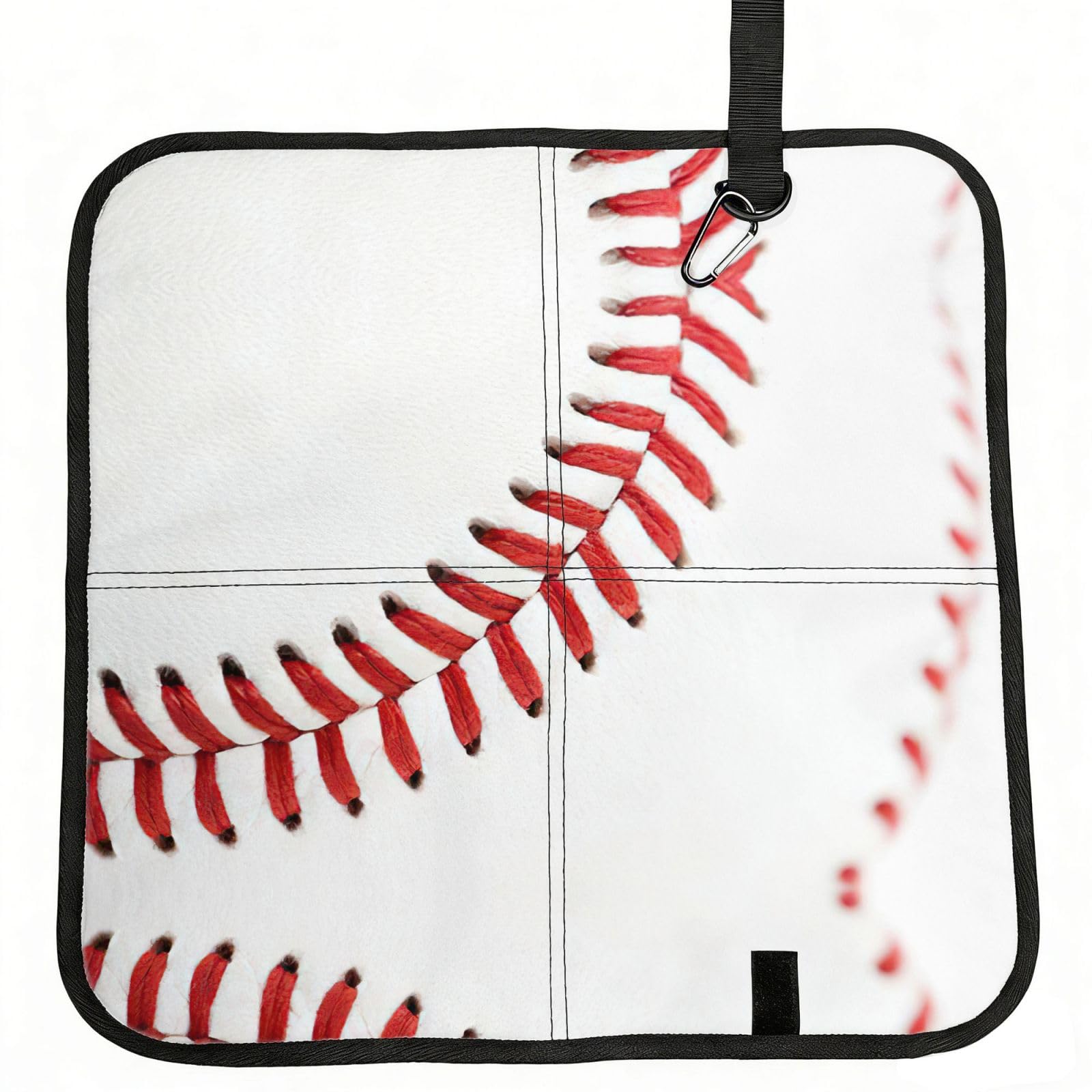 KAPPTYY Baseball Lace Close Up Printed Bleacher Seat Cushion PE Foam Filling, Foldable Sitting Pad for Concert Stadium Events