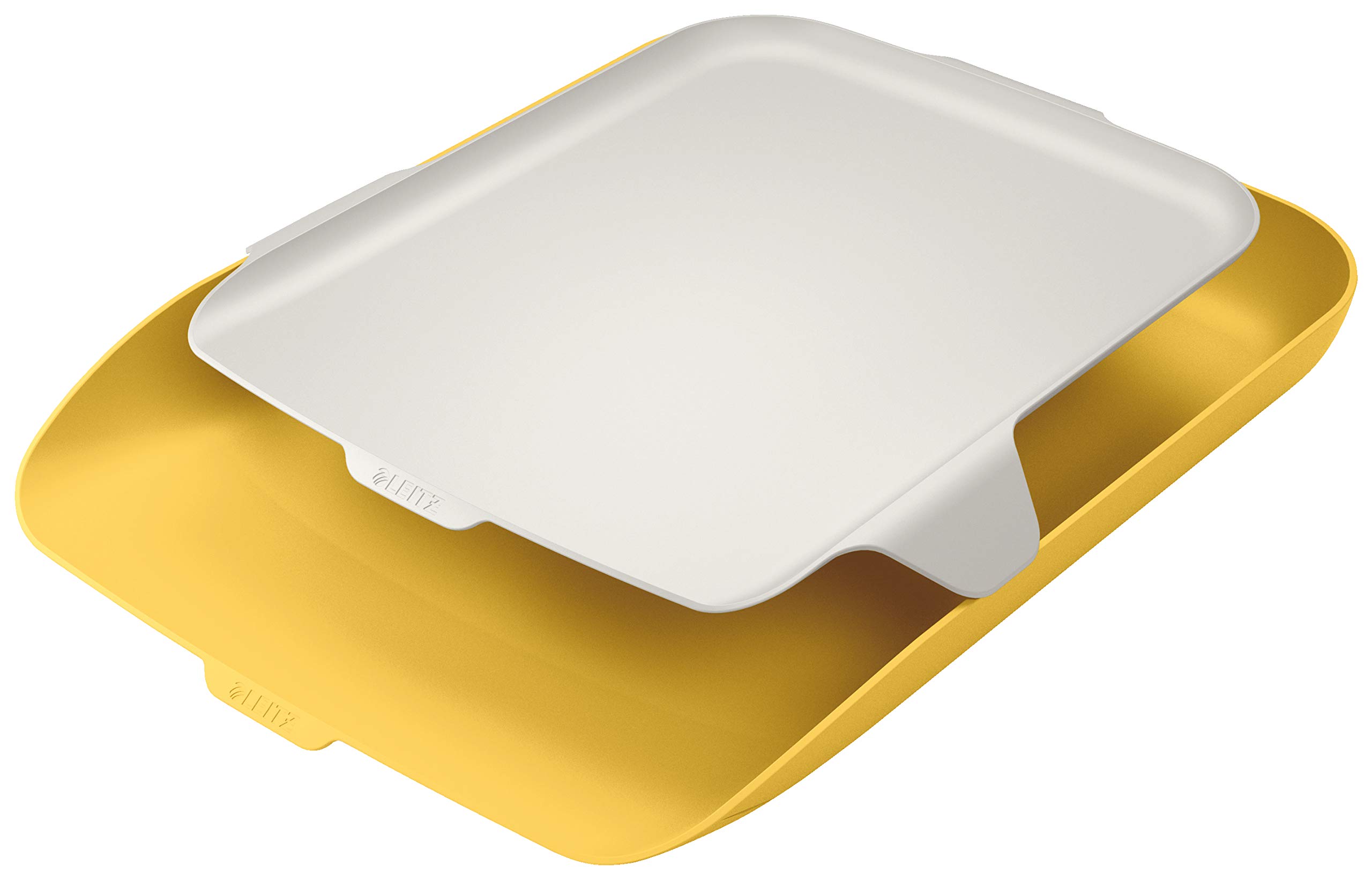 Leitz A4 Letter Tray With Desk Organiser, Cosy Range, Warm Yellow, 52590019