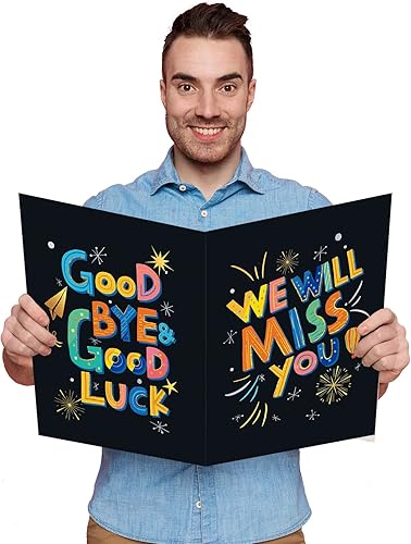 Miniatura 5 de HOMANGA Tarjeta de felicitación de despedida grande, tarjeta de despedida para colega, libro de invitados de despedida, tarjeta de despedida,