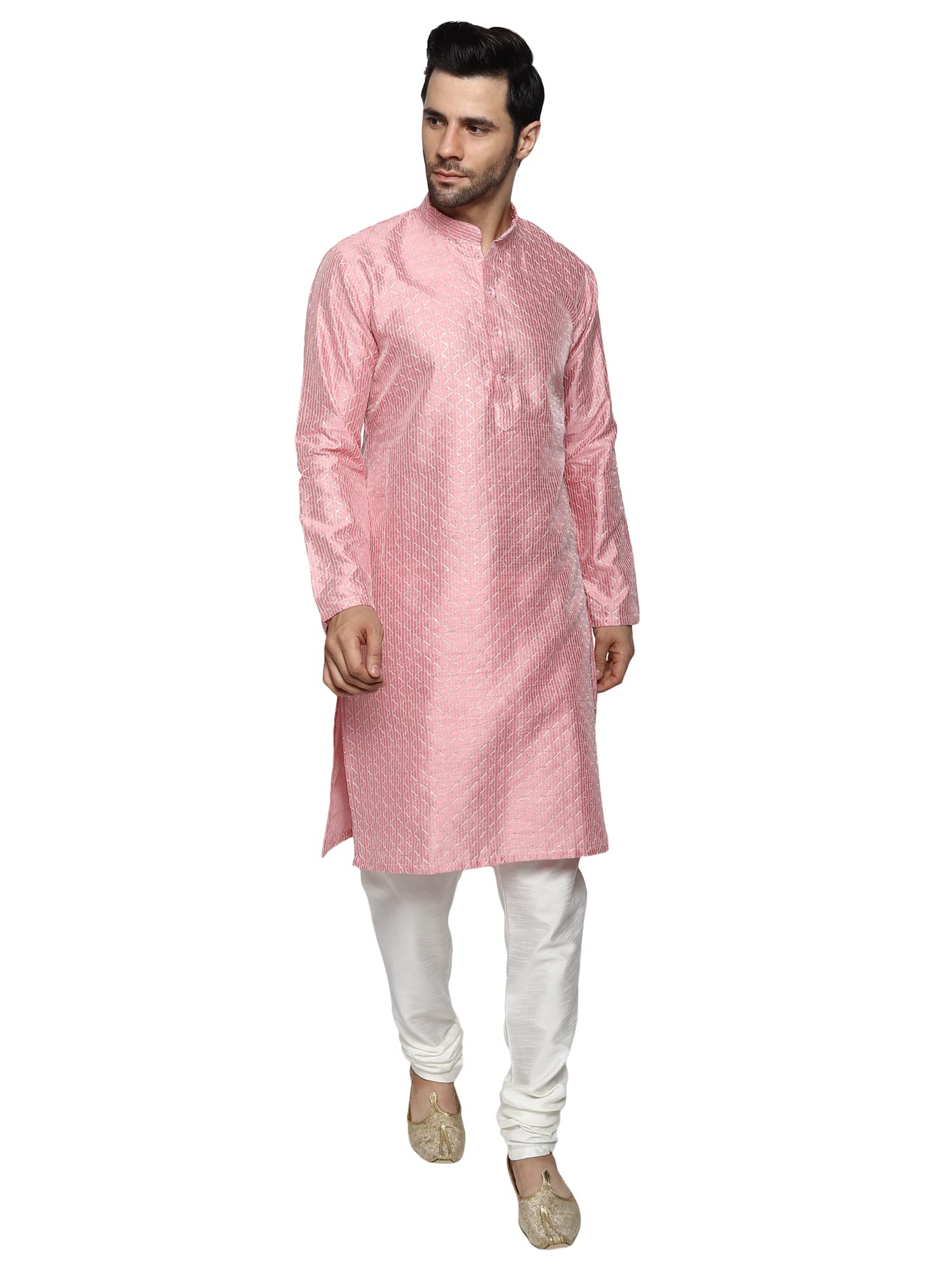 Uri and MacKenzieEmbroidery Silk Men's Kurta Pyjama Set