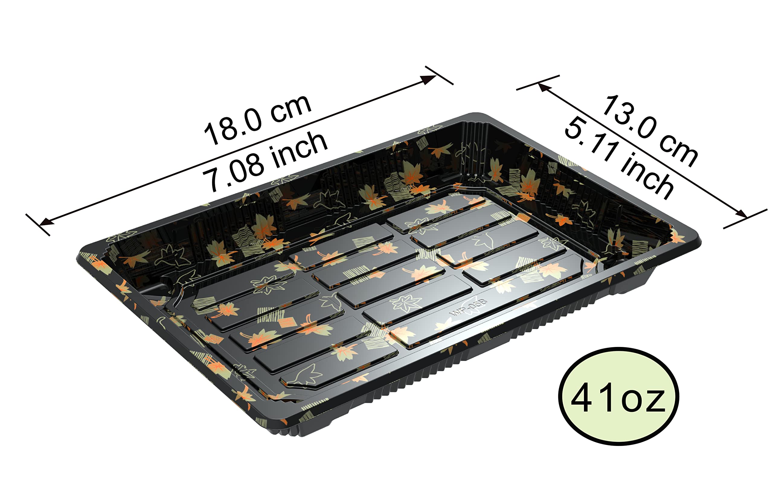SEABOOM 5# Sushi Container Sushi Tray Sushi Plate 7 * 5-Inch Take Out With Clear Lid 400 sets 5#