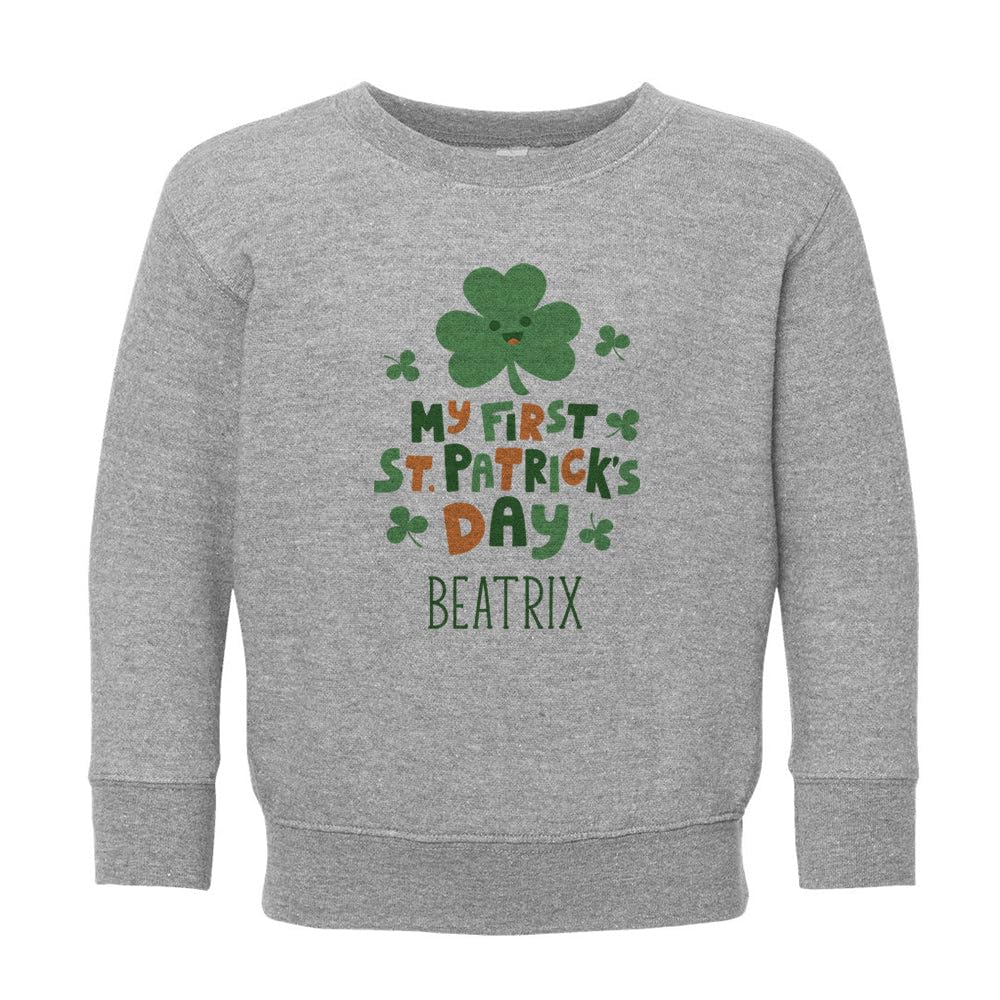 My First St. Patrick's Day Beatrix Kids Sweatshirt Toddler 4T Heather Grey