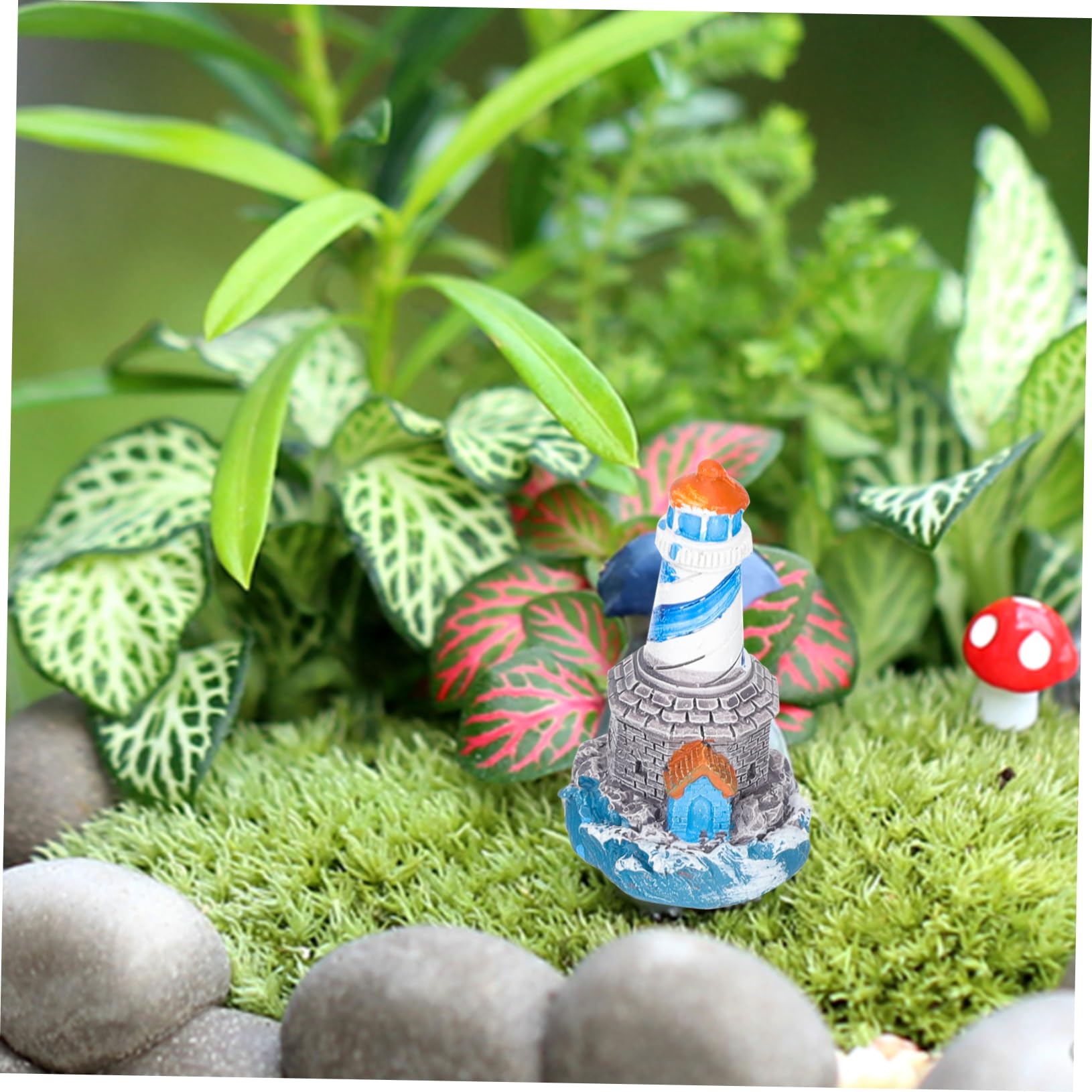 Yardwe 16 Piezas Faro Micro Paisaje Alfombra De Cocina Acolchada Decoración del Acuario del Faro Estatuillas Náuticas En Miniatura Puente De Jardín Mini Jardín Escritorio Marioneta Resina