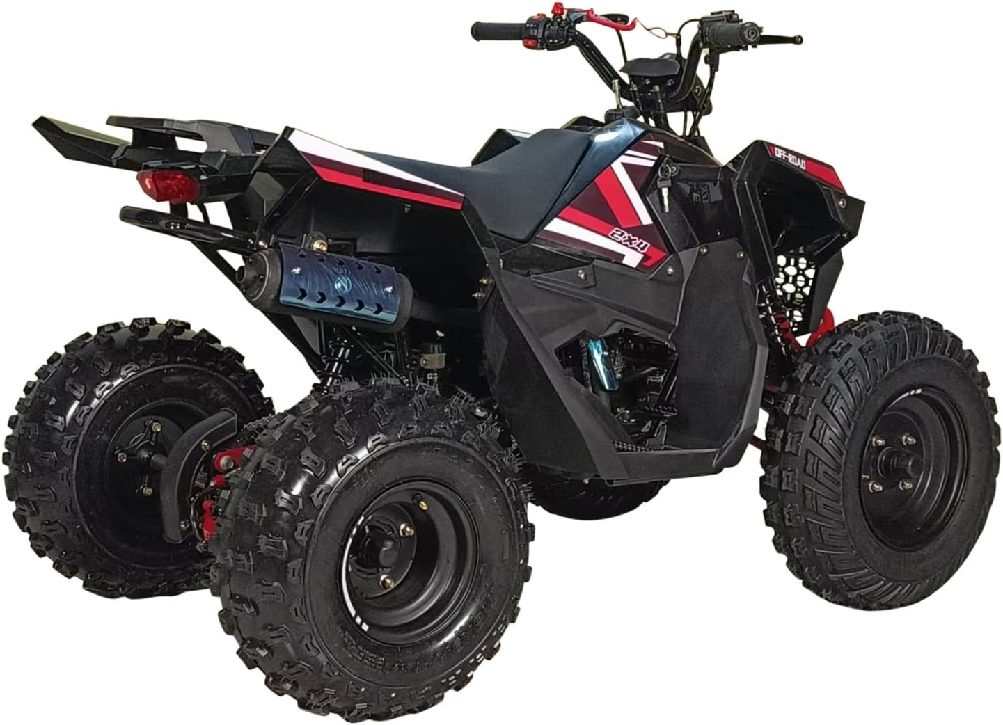 HHH Sporty #CT-125E ATV 125cc ATVs for Youth & Adults Four Wheeler Utility Gas Power Sports Quad with Reverse Led Lights Big Tires 18/19 inches (Red)