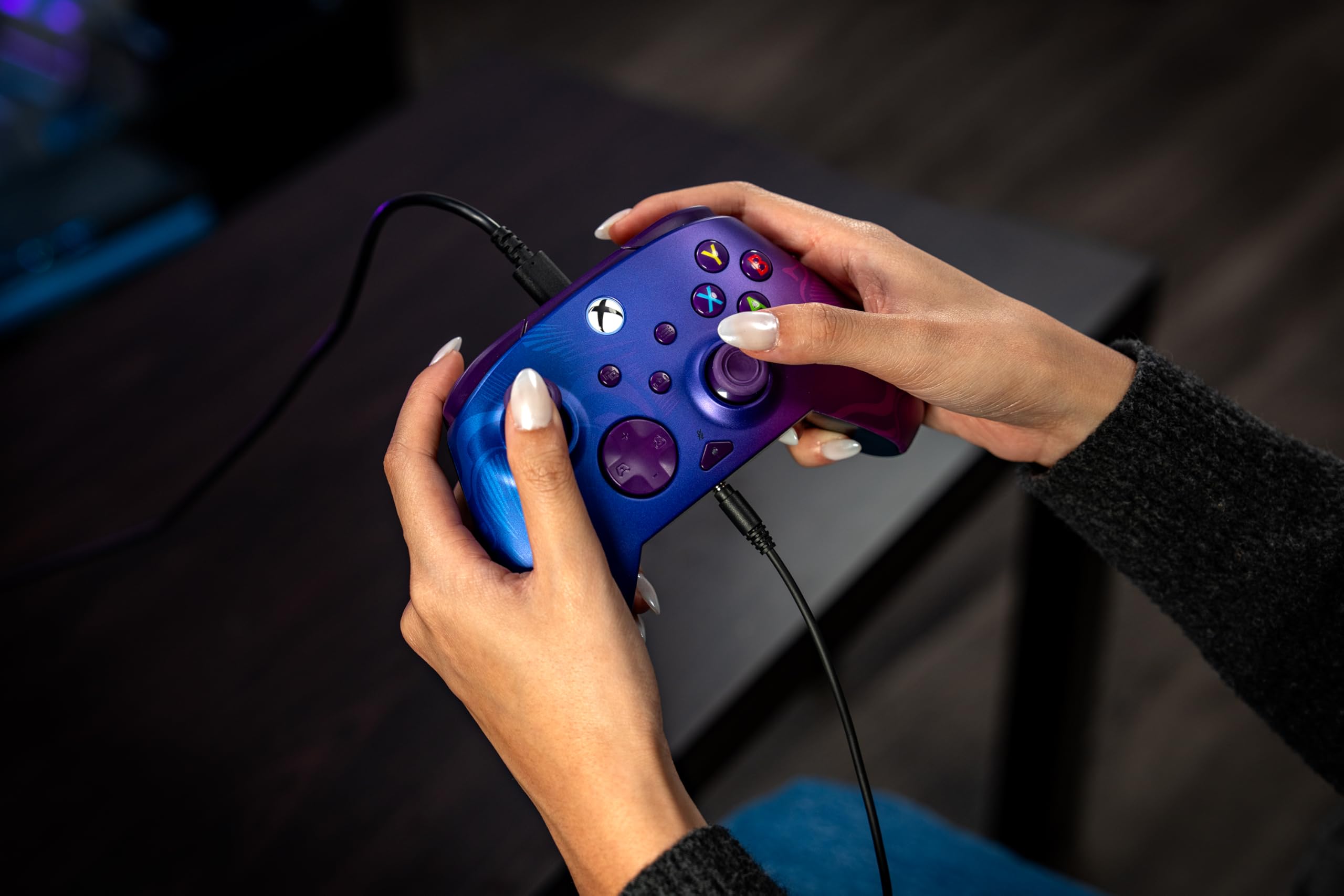 Turtle Beach Rematch Advanced Wired Gaming Controller Licensed for Xbox Series X|S, Xbox One, Windows PC - Colorful, Remappable Buttons, Hair Triggers, Audio Controls, Impulse Triggers - Purple Fade