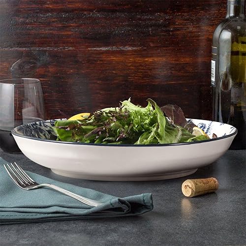 Miniatura 7 de Artena Pasta Bowls Set Of 4, 26oz Porcelain Salad Bowls, 8 Inch Bowls For Kitchen, Colorful Dinner Plates, Serving Bowls For Entertaining, Shallow