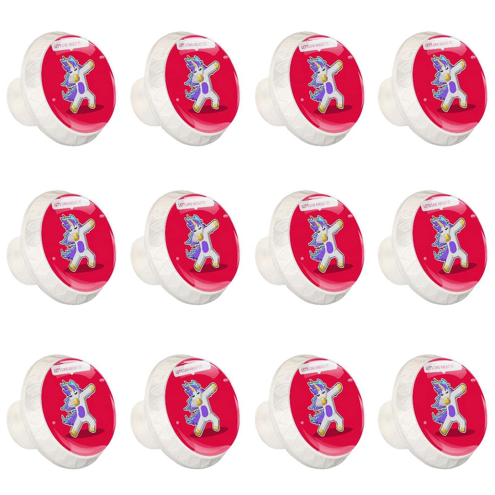 Boutons d'armoire licorne rouge poignee ronde imaginative