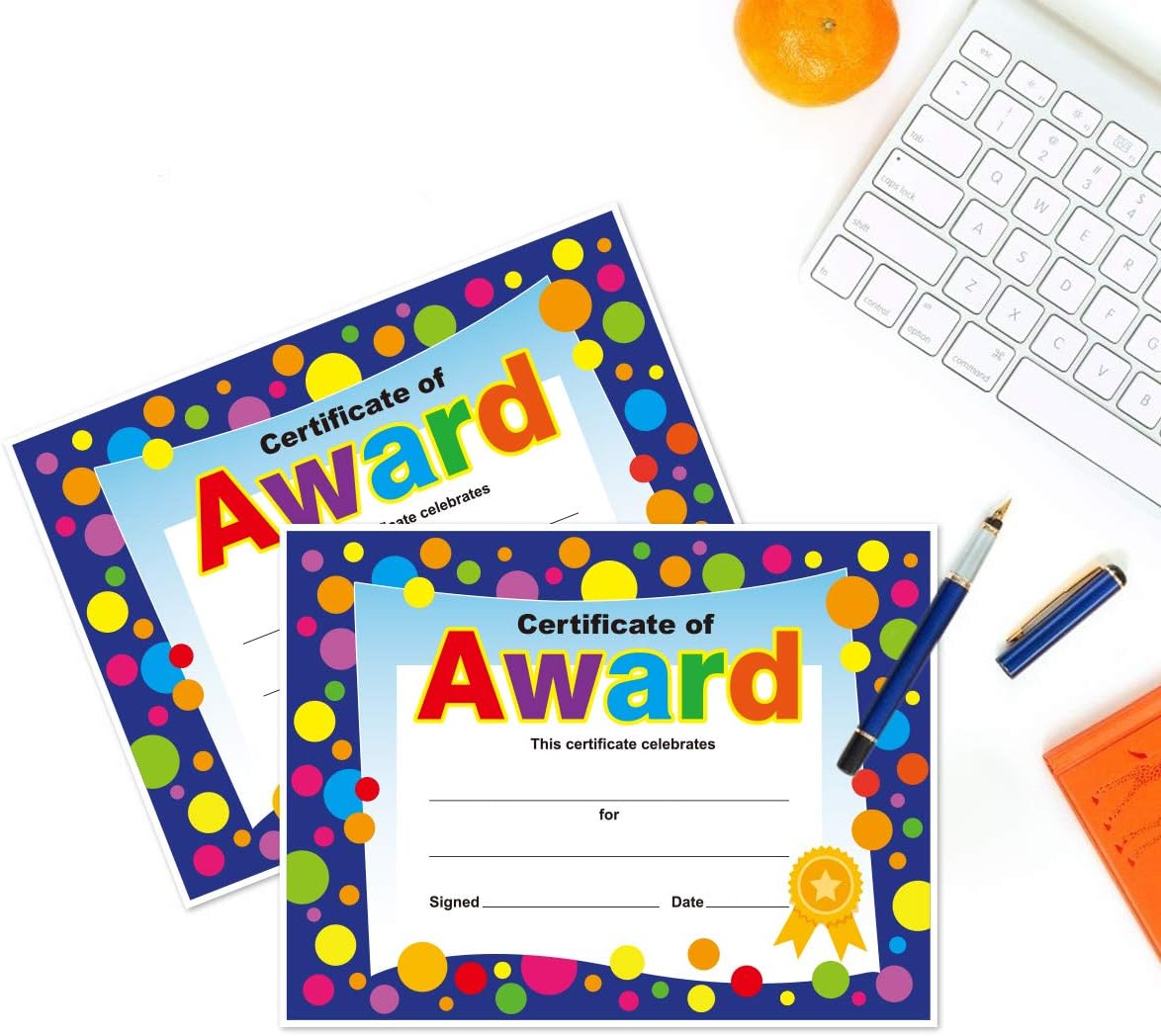 Yoklili 50-Pack Certificate of Award for Teachers Students Back to School Classroom Supplies, Printable, 8.5 x 11 Inches : Office Products
