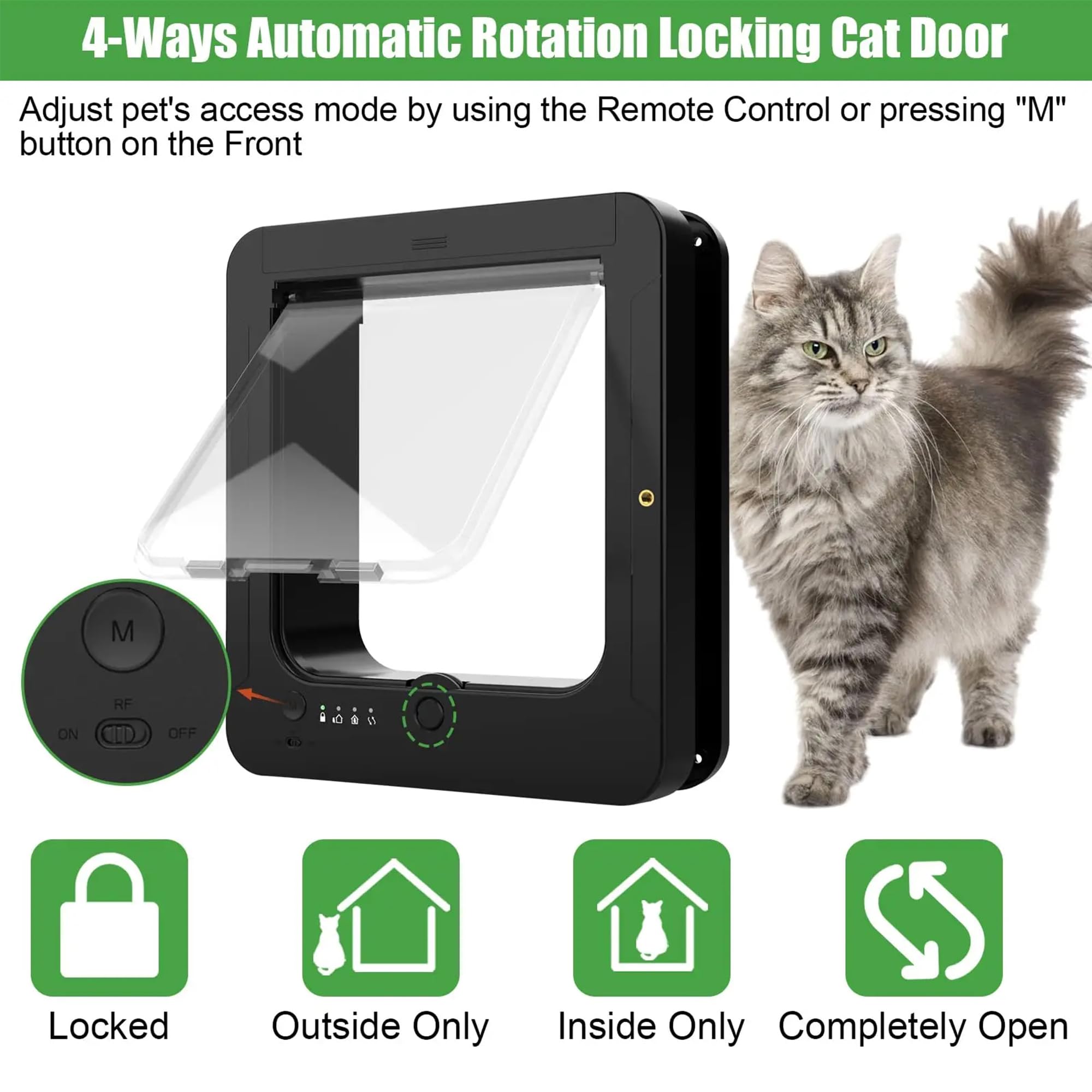 Amazon.co.jp: スマートキャットドア、マイクロチップキャットフラップ