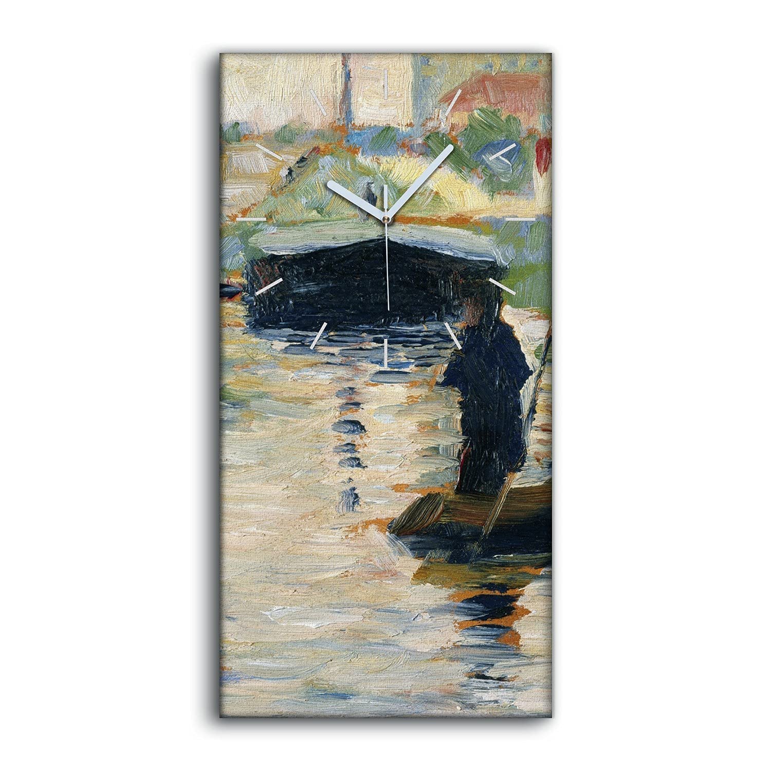 Horloge sur Toile Regarde la Seine d'Art Moderne Mural Épuré 30x60cm