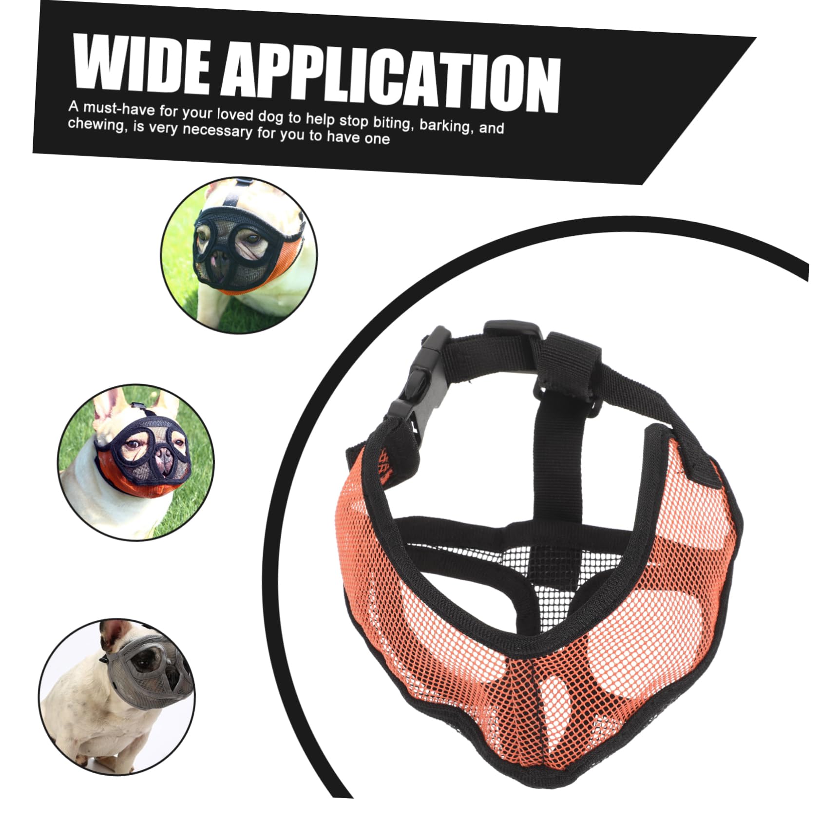 YARNOW 5pièces Muselière Ajustable Maille Respirante pour Chien Masque Anti-Morsure pour Français Confortable Et Pratique pour Et Détente