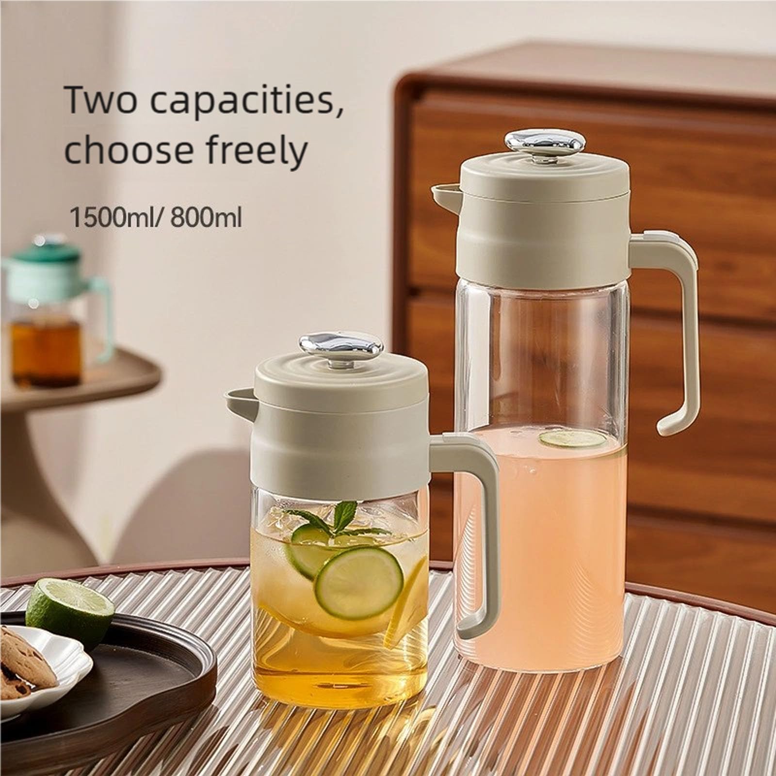 Distributore di bevande multiuso da 1500 ml con chiusura sicura in vetro ad alta temperatura per infusioni di tè e infusori per tè per feste