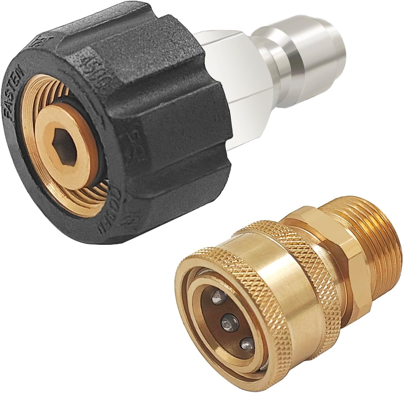 Pressure Washer Adapter Set, Stainless Steel Quick Disconnect Kit, Power Washer M22 14mm Swivel to 3/8 Quick Connect Fitting Kit, 5000 PSI