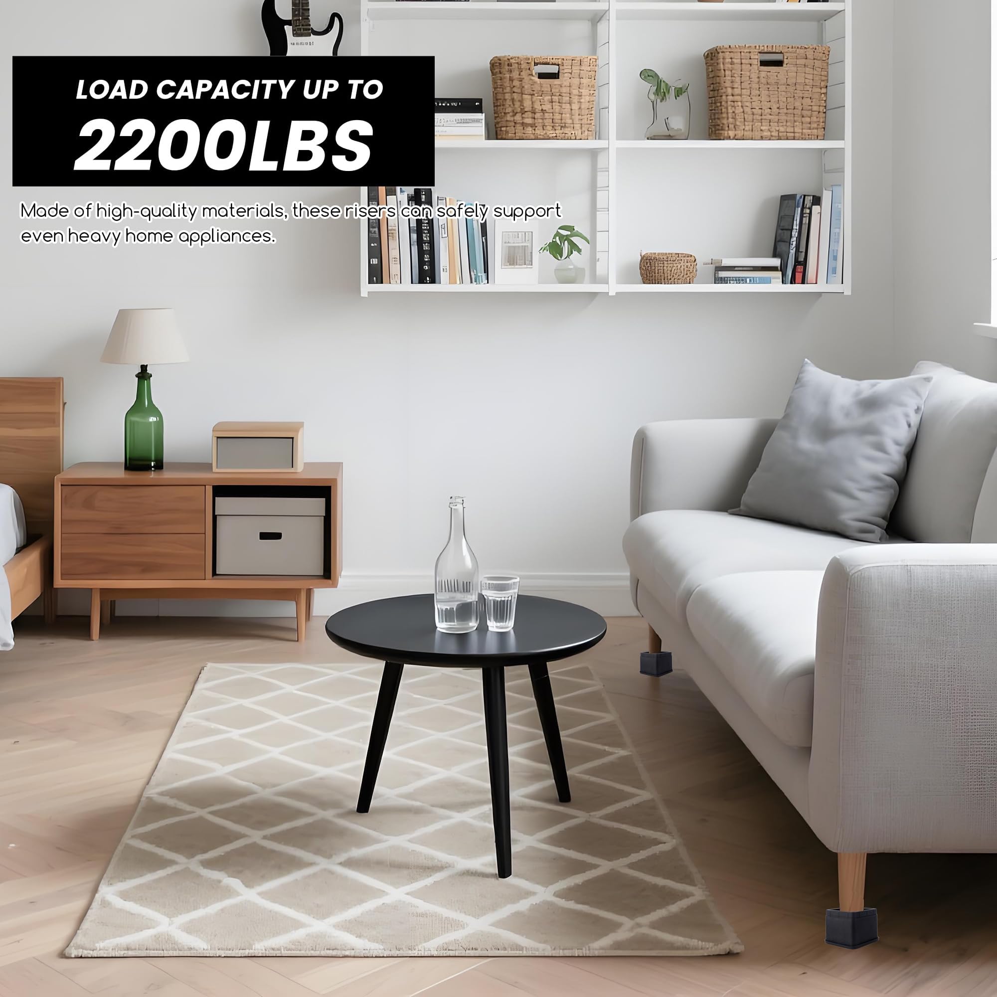 BTSDhome Rialzi impilabili per Letti e mobili76 cm robusti sollevatori per divani poltrone e tavoli