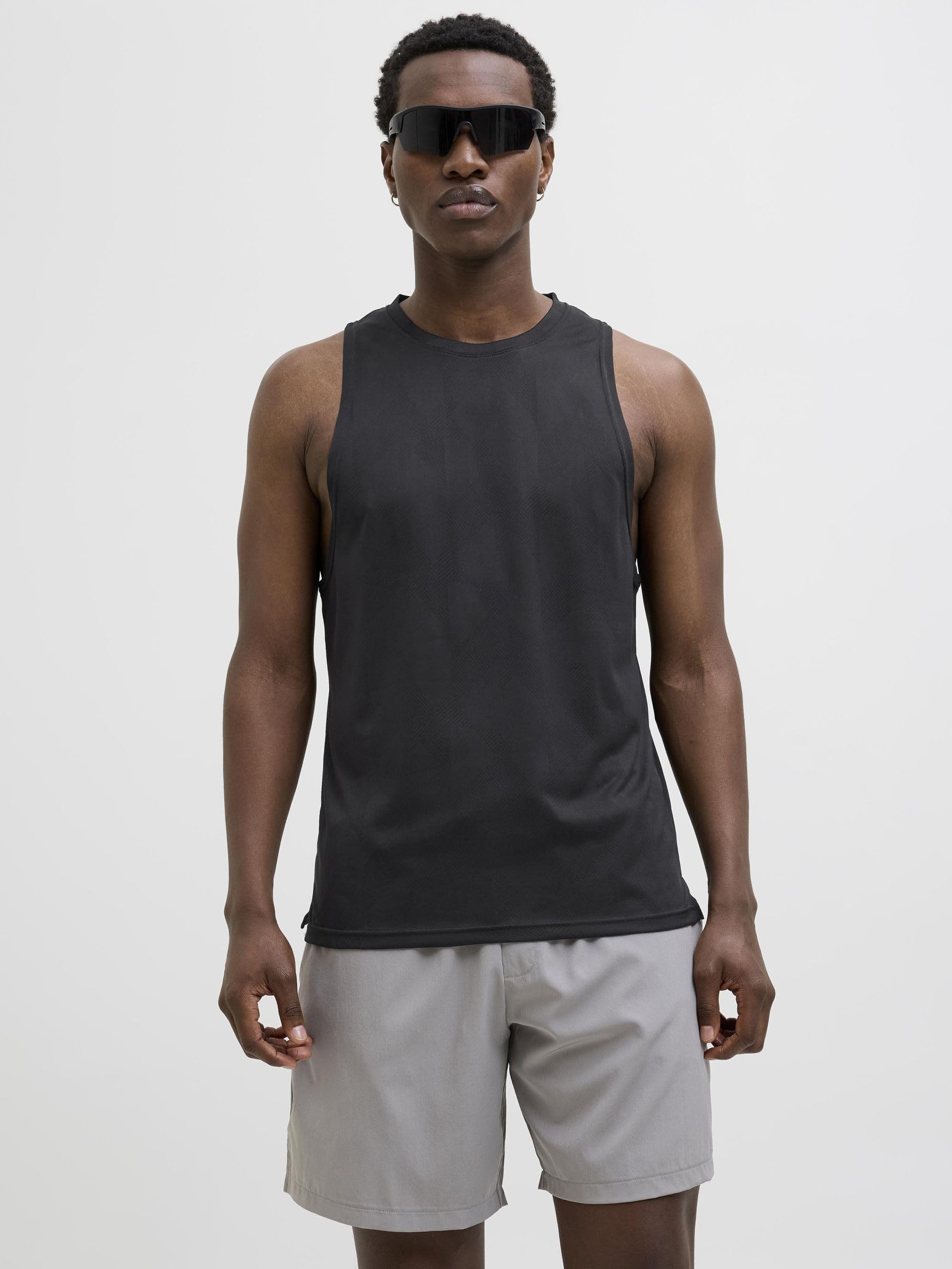 JACK & JONES Męski tank top sportowy CNZ, czarny, XL