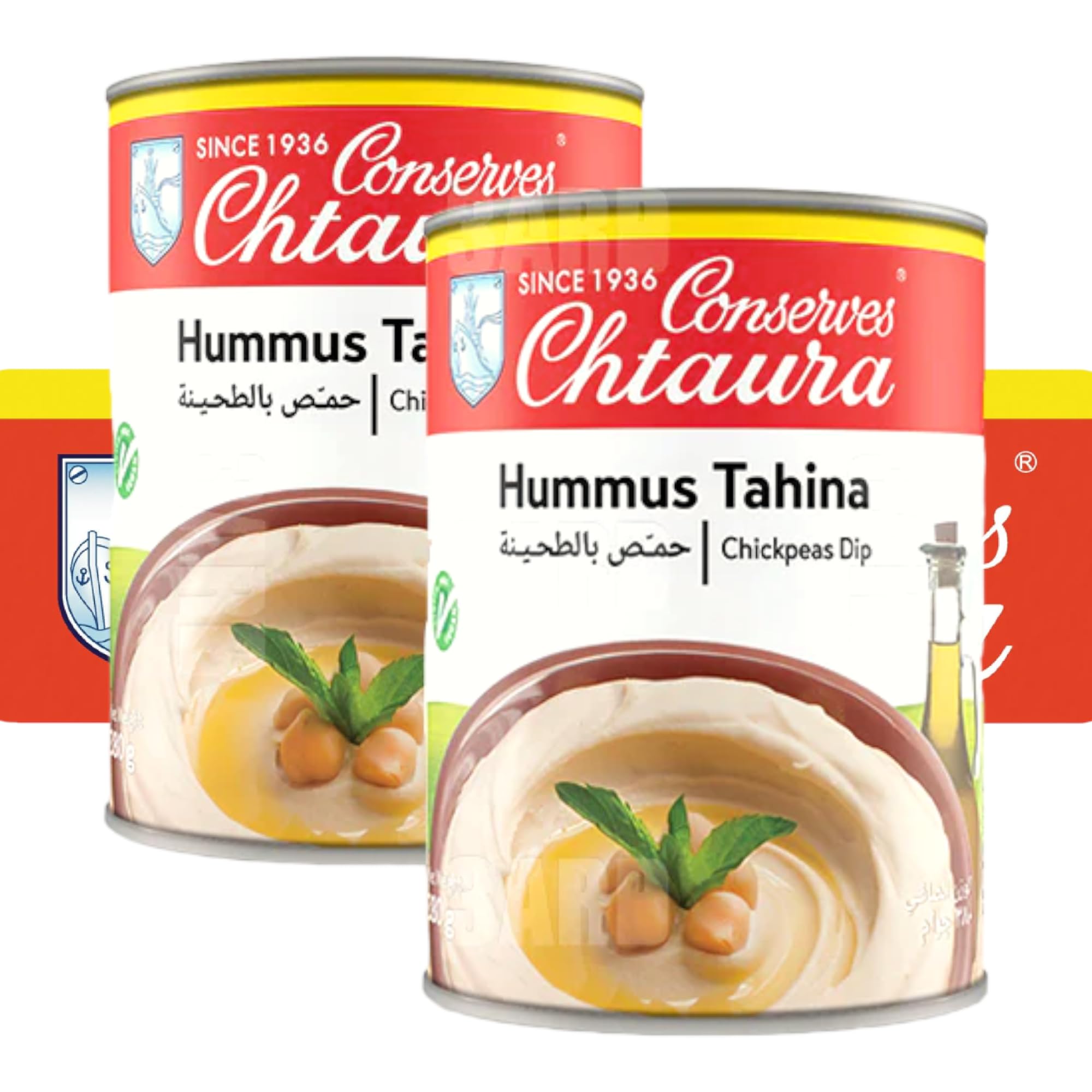 Chtaura 1936 | Hummus Tahina 380g | Houmous Pois Chiches avec pâte de sésame | Délicieux et Authenthique