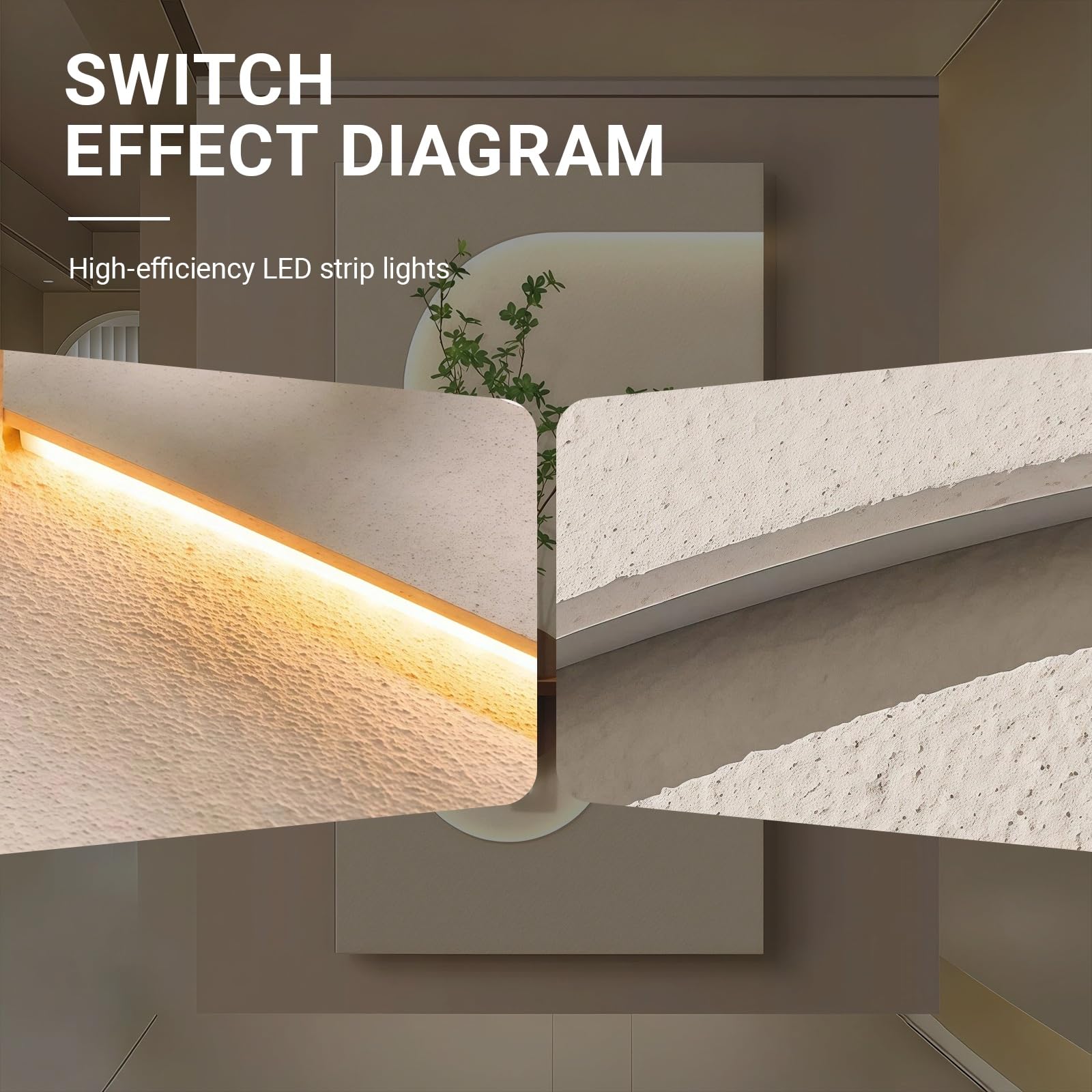Wandbild mit Sandsteindekor, 3D-Wandbild mit LED-Beleuchtung, Sandstein-Gemälde mit grüner Pflanzendekoration, für Wohnzimmer, Schlafzimmer, Büro, Eingangsbereich (Braun, 17,7 x 29,5 Zoll)