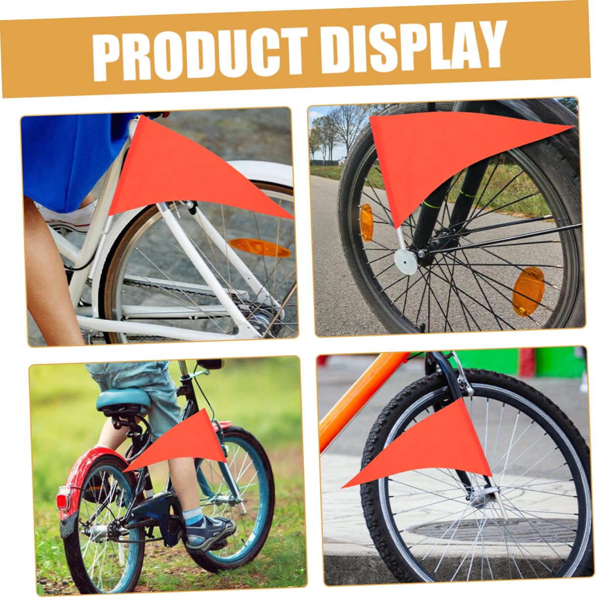 BESTonZON 4 Sätze Fahrrad Sicherheitsflagge Teiliges Reflektierende Triangular Warnflagge Für Fahrräder Zu Installieren Langlebig Und Praktisch Für Sicheres Fahren 5 Stücke * 4
