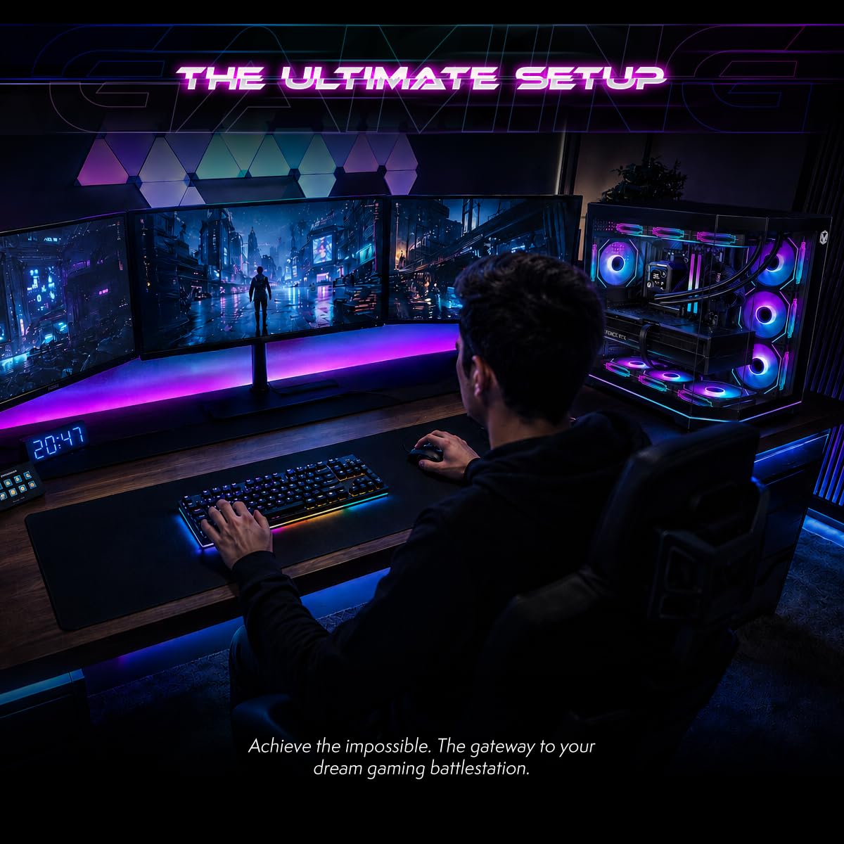 Vibox Gaming PC - AMD Ryzen 7 9800X3D, Nvidia RTX 5080, 32GB RAM, 2TB NVMe SSD, Windows 11, WiFi 6 + Bluetooth 5.4