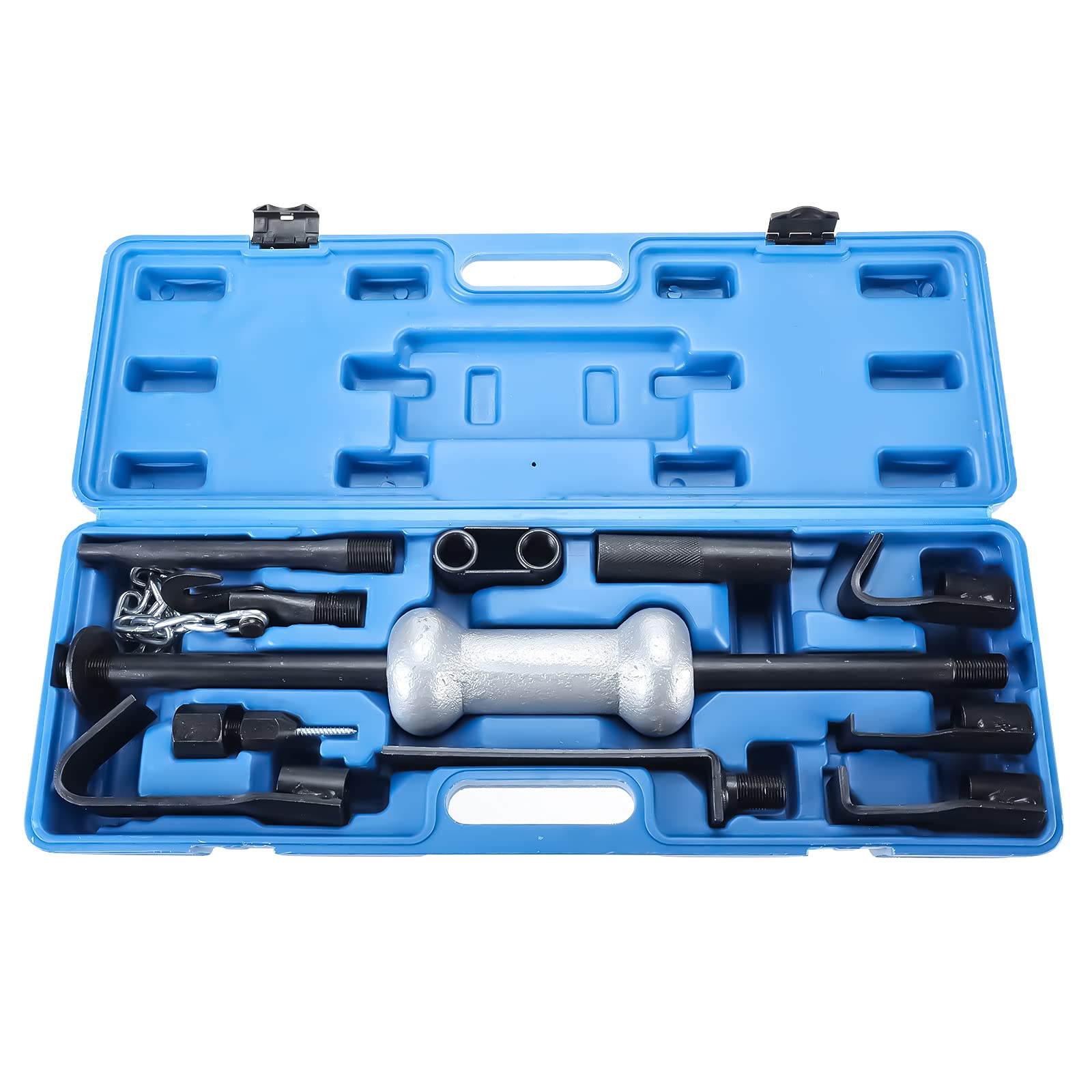 KUNTEC 13Pcs Automotive Dent Puller with 10lbs Slide Hammer Auto Body Trucks Repair Garage Tools Set