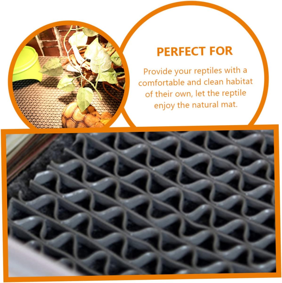 1set Reptile Carpet Mat for Terrarium Lizard Bedding Reusable Snake Substrate Soft Cushion for Tortoise and Climbing Pets Gray