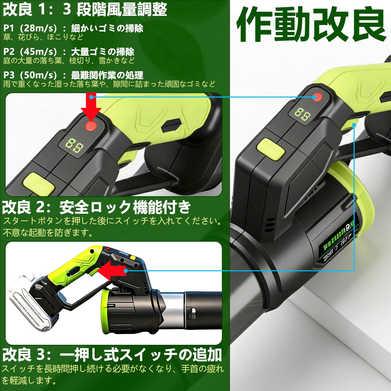 Amazon.co.jp: ブロワー 洗車 強力 ブロアー【2026最新業界初の180度
