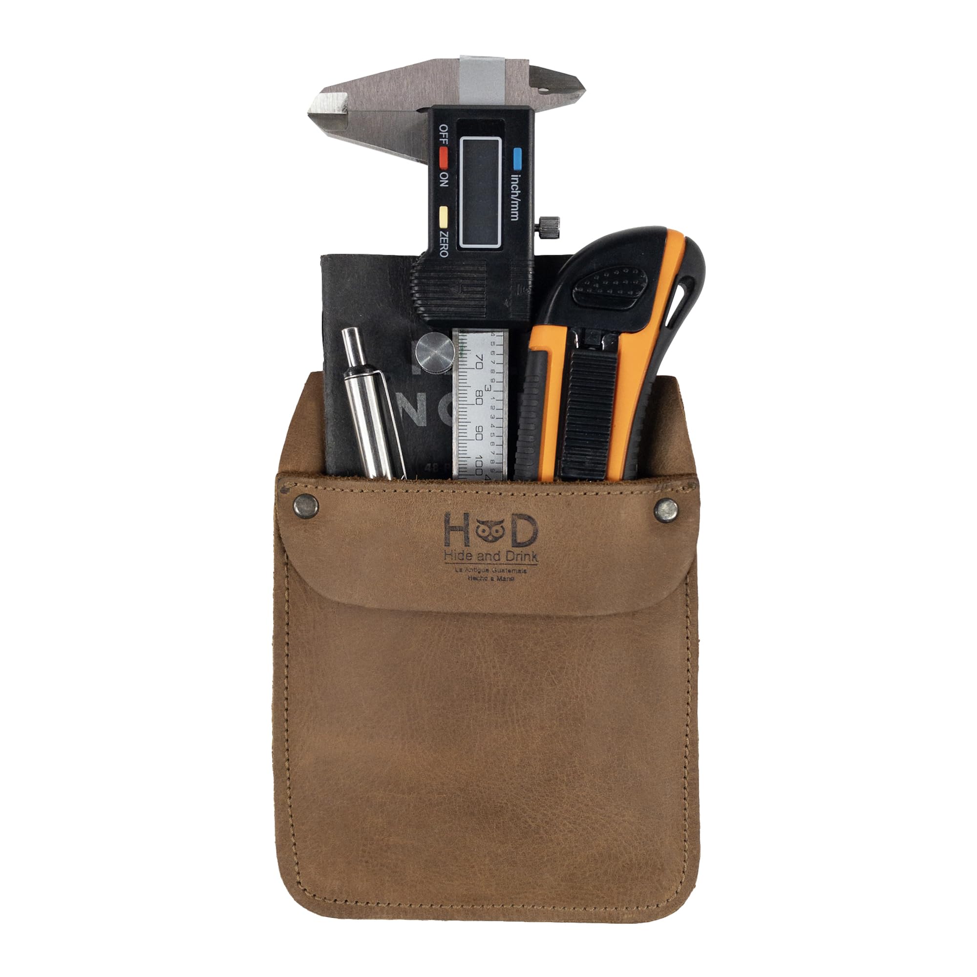 Hide & Drink, Work Pocket Organizer for Tools/Pens, Jeans Back Pocket Quick Grab Carry Job Tools, Office & Work Essentials, Full Grain Leather,