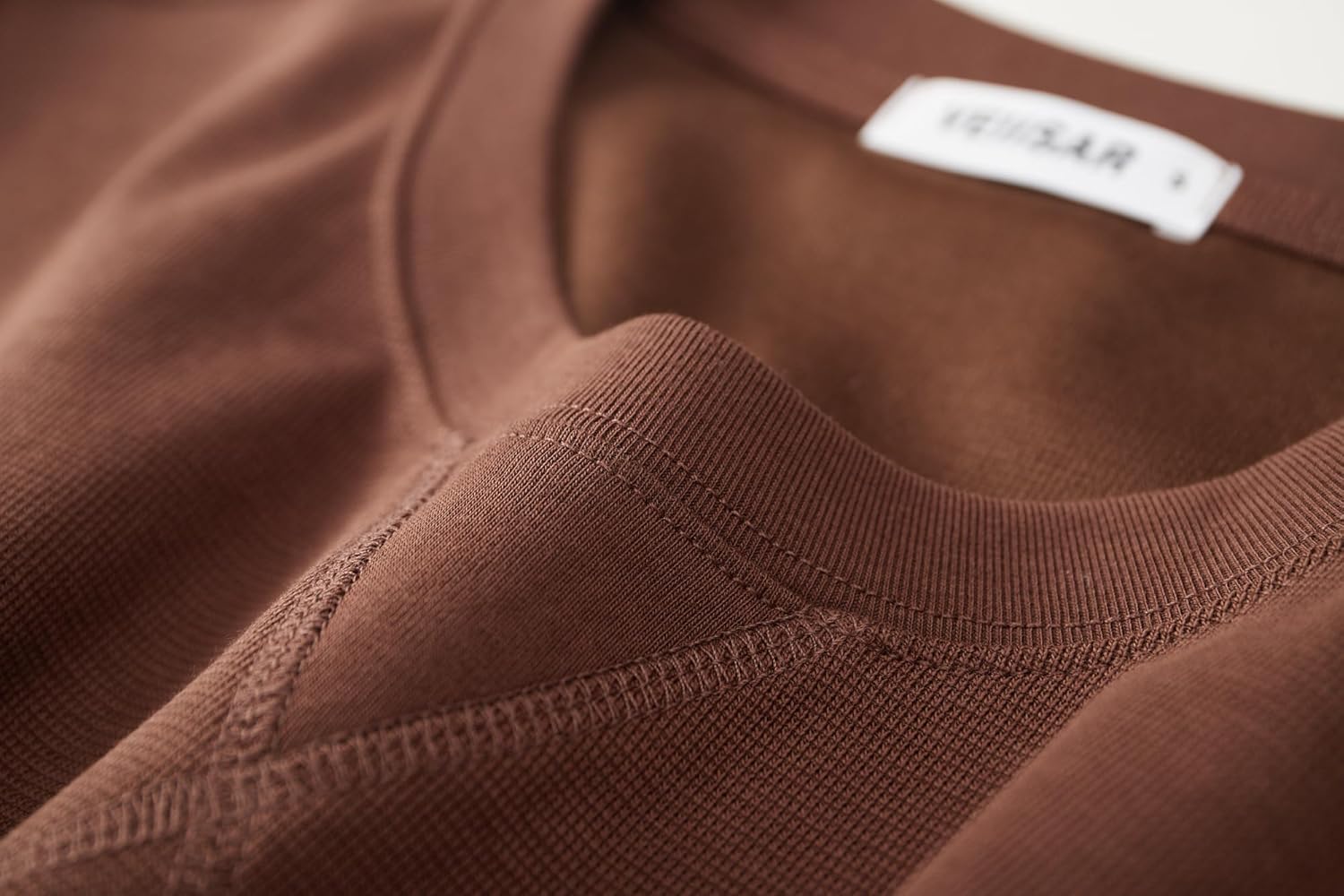 VEIISAR Men's Mini Waffle Knit Crew Neck T-Shirt - 210gsm Ultra-Fine Textured Cotton Tee - 1mm Micro Grid Breathable Top - Image 6