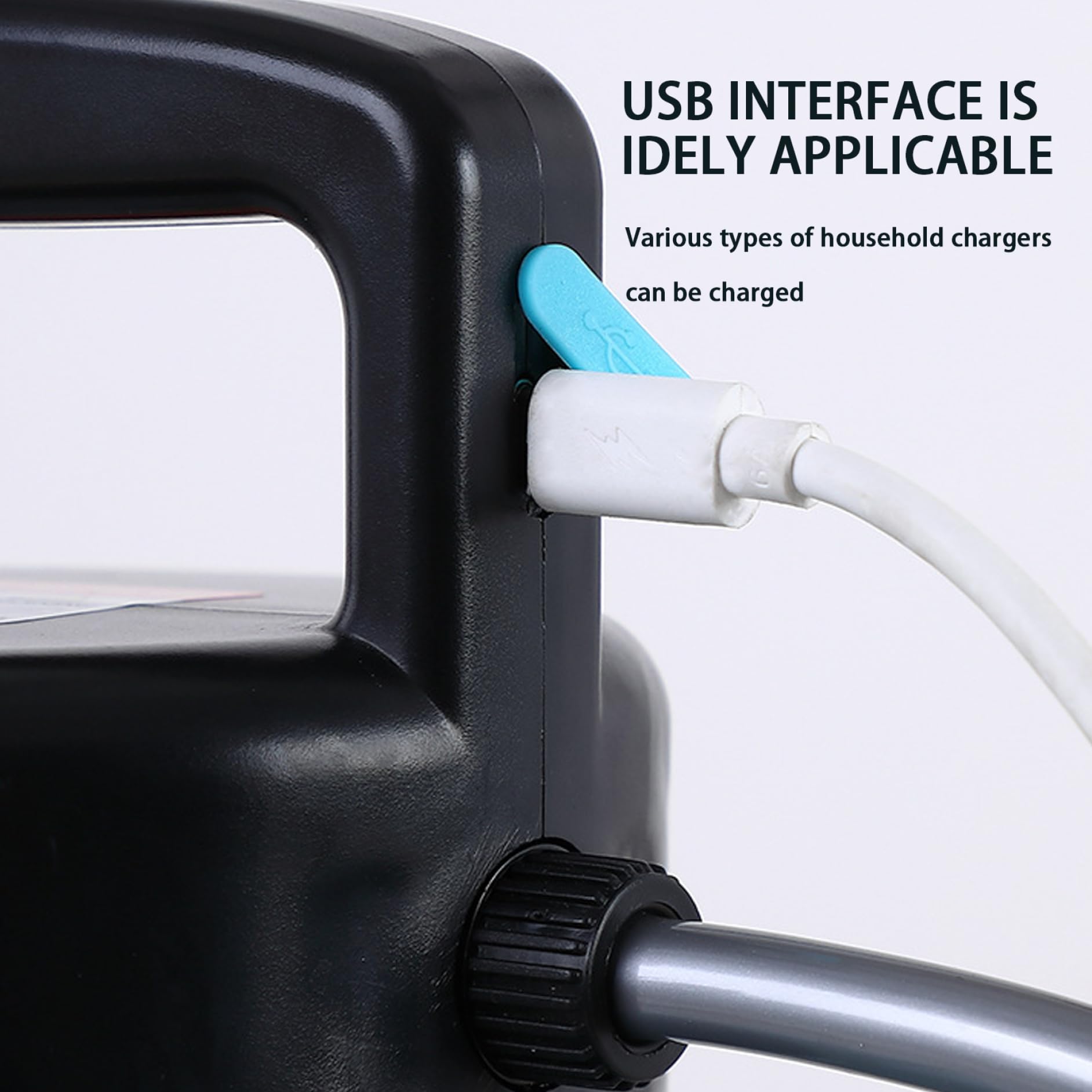 Spruzzatore elettrico da giardino da 5 litri, annaffiatoio a pressione ricaricabile tramite USB con maniglia, blu