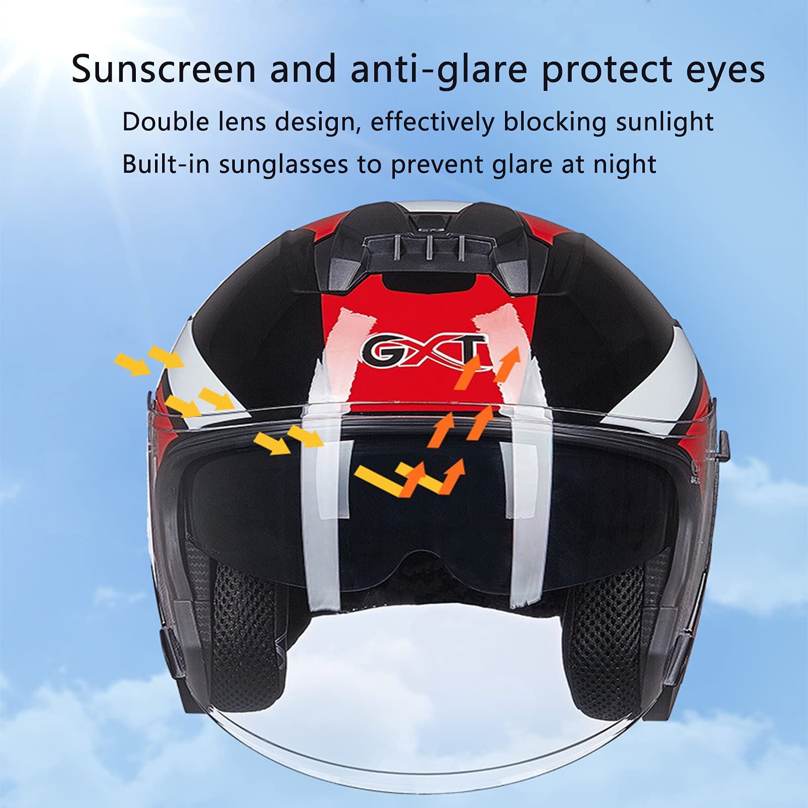 Casco Moto Uomo Donna Casco Moto Jet 3/4 Uomo Donna - Doppia Visiera Omologato DOT/ECE Per Scooter E Cruiser Casco Uomo Scooter